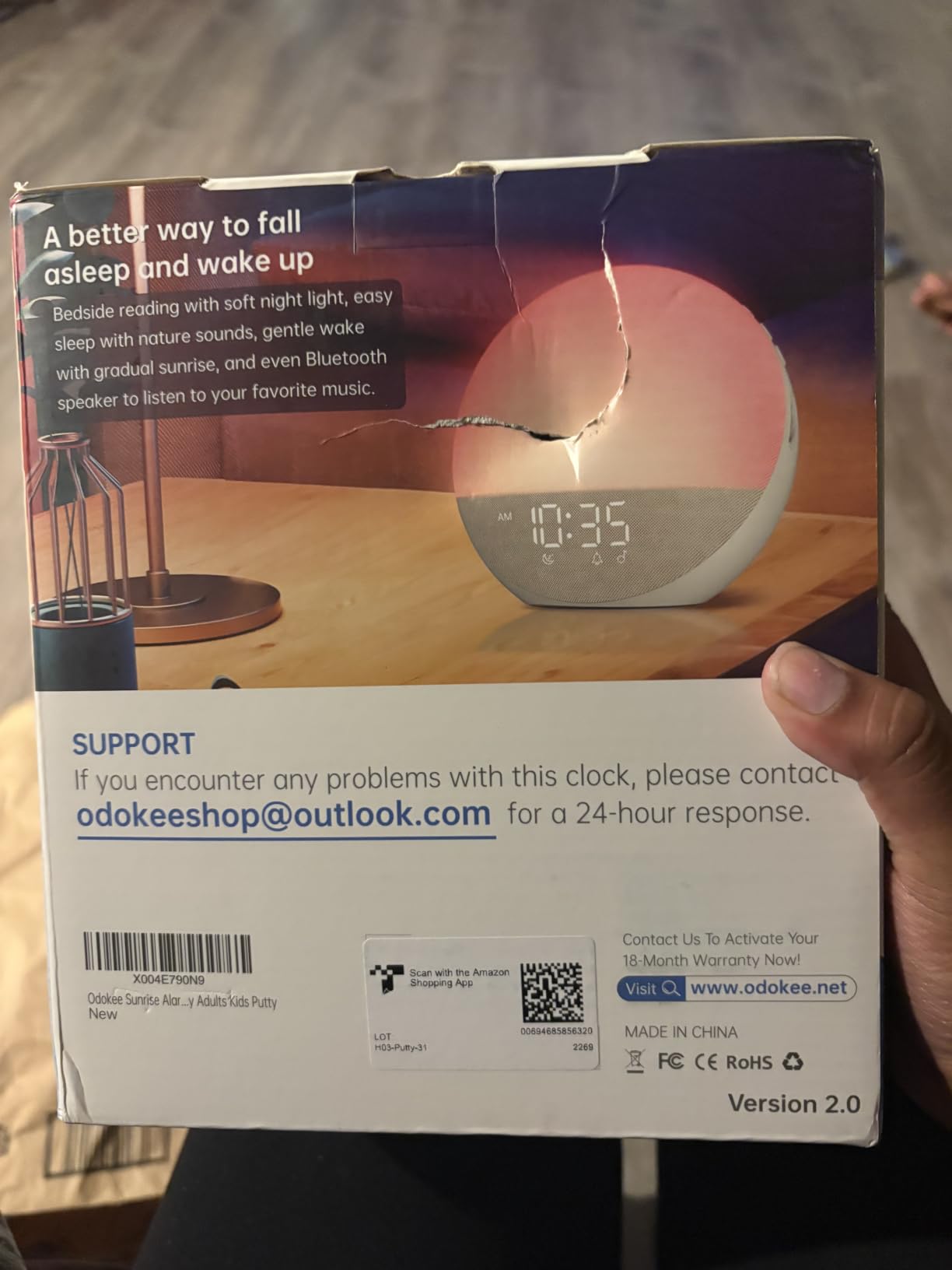 Odokee Sunrise Alarm Clock White Noise Machine: Natural Wake Up Light | Dimmable Clock with Bluetooth Speaker for Bedroom customer photo 1
