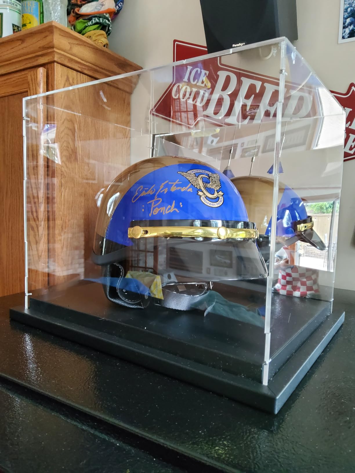 Putros Football Helmet Display Case with Mirror and Metal Stackable Base | Clear Acrylic Full Size Helmet Showcase for Memorabilia Sports Collectibles customer photo 2
