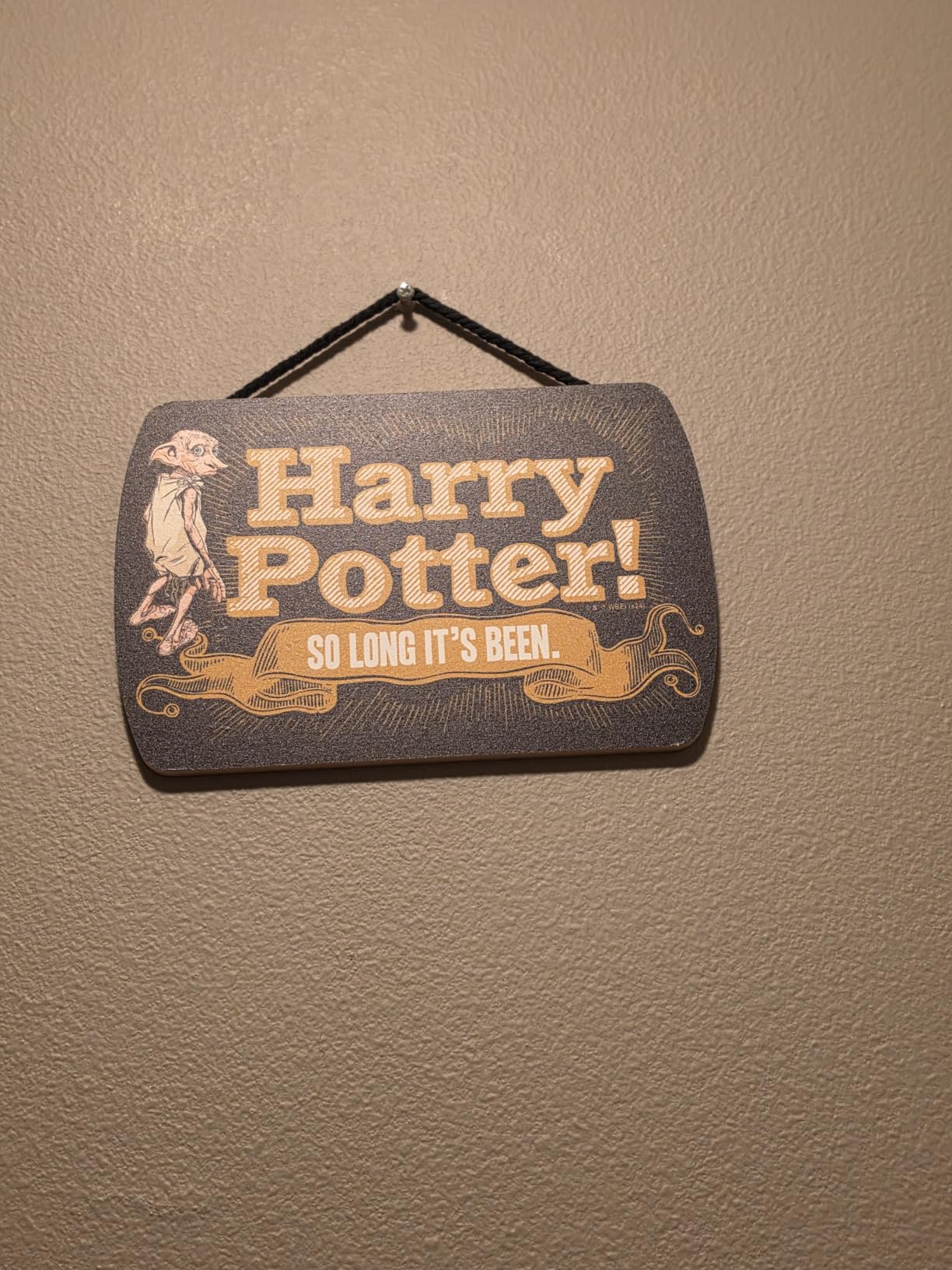 Harry Potter Hogwarts Visitors Welcome Hanging Wood Wall Decor | Vintage Hogwarts School of Witchcraft and Wizardry Sign for Home customer photo 2