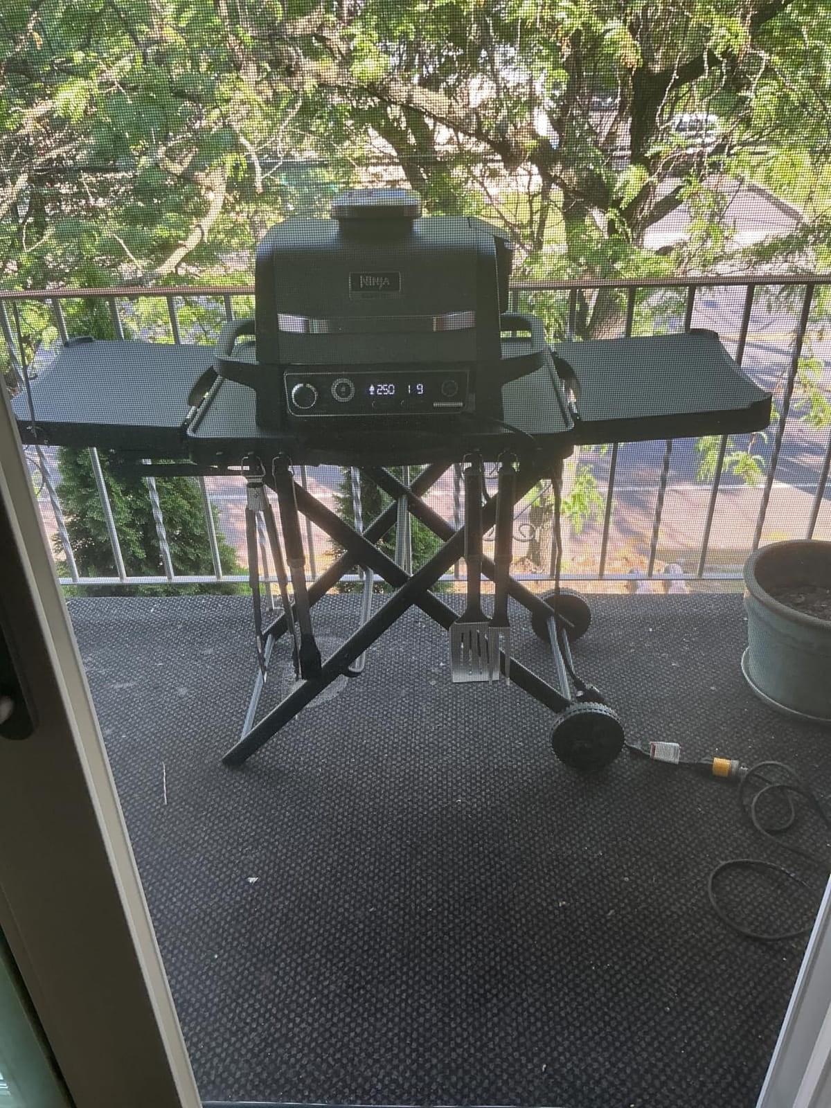 Pizza Oven Stand with Wheels, for Ninja Woodfire | Outdoor prep table for pizza ovens, grills and kitchen work, with movable storage design customer photo 2