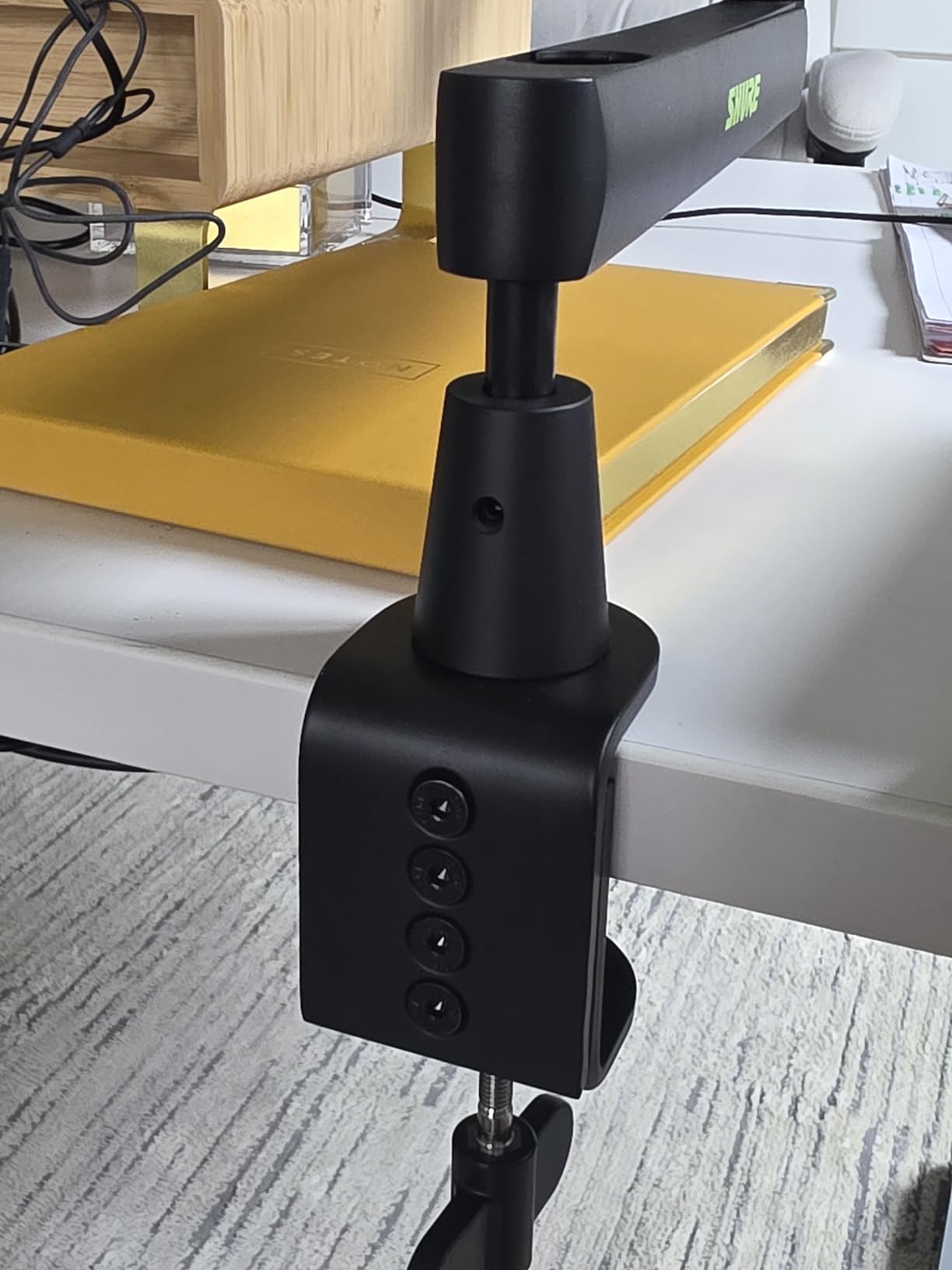 Shure by Gator Deluxe Low-Profile Desktop Mic Boom Arm (SH-BROADCAST2) | Fully Adjustable, Low-profile boom arm provides a clear view for podcasts and streaming. Compatible with MV7, SM7B & More customer photo 2