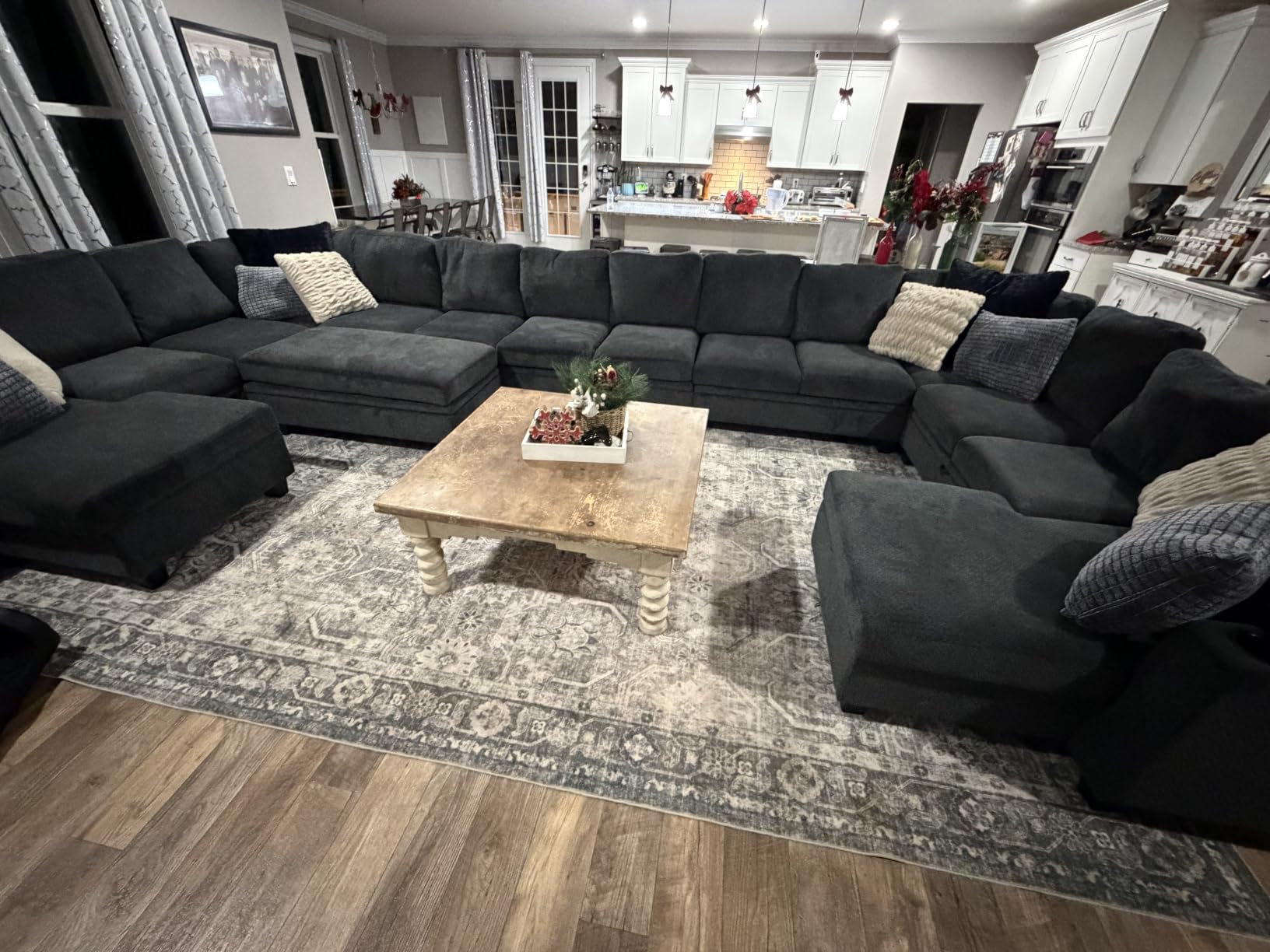 Belffin Oversized U Shaped Modular Sectional Couches for Living Room 10 Seater Modular Sofa Set with Storage Ottoman Large Sectional Couch with Cup Holder, Dark Grey customer photo 1