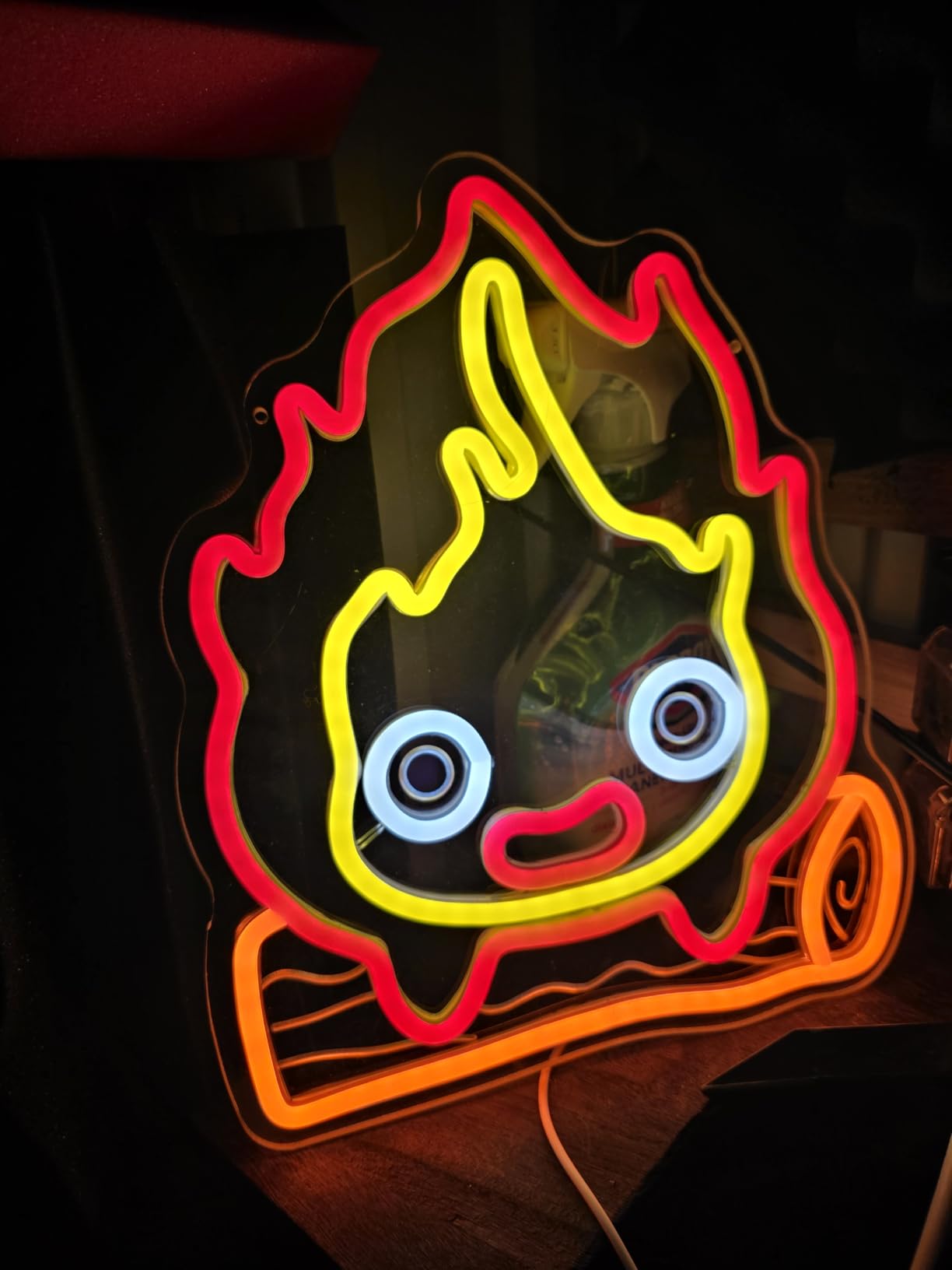 Calcifer Neon Signs Anime Led Sign Flame Night Light Neon Lights for Bedroom Magic Fire Light Up Sign Gifts for Cartoon Castle Lovers Fans Teen Kids customer photo 1