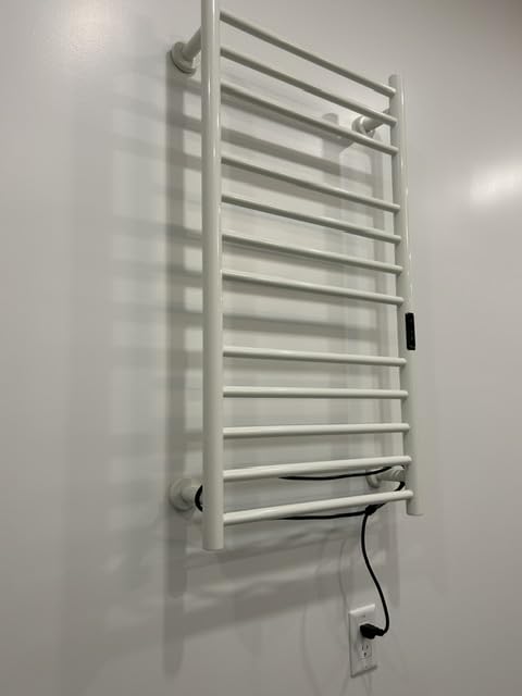 Poloma Wall Mounted Towel Warmer Rack for Bathrooms, Electric Heated Towel Rack Heater, Stainless Steel 12Bars White, CSA Certified customer photo 2