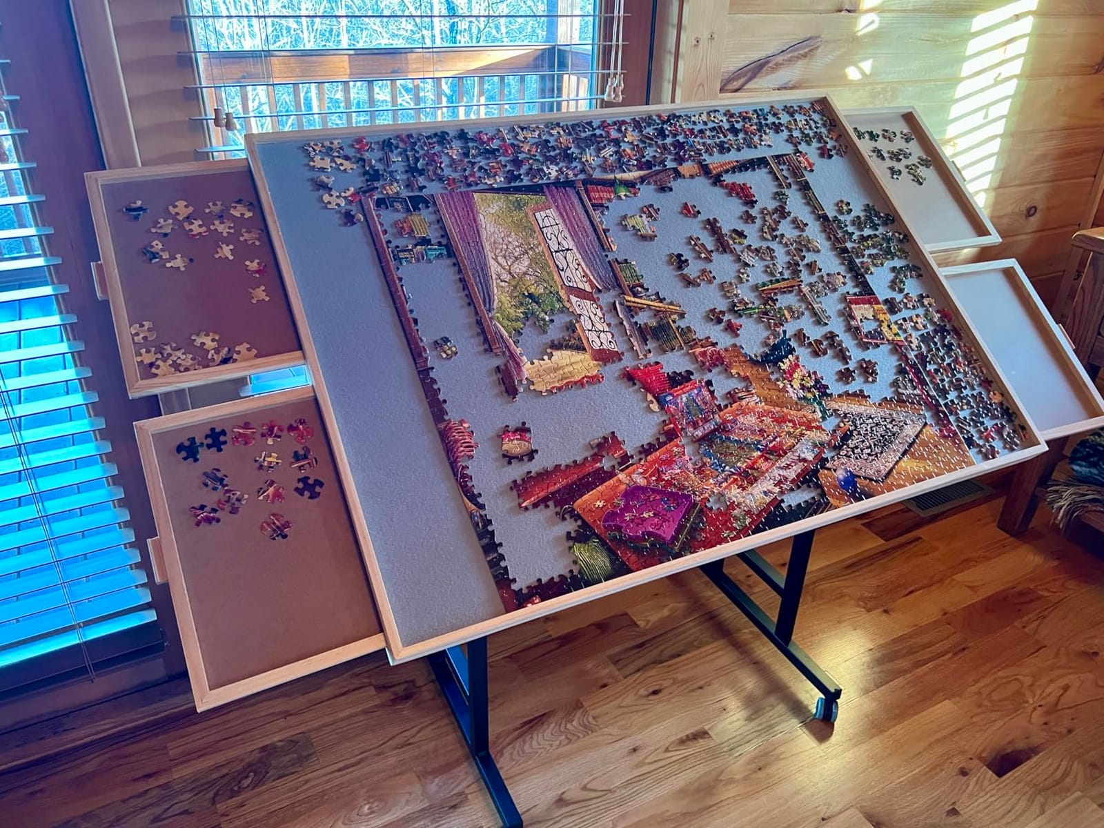 BuilderButler Puzzle Table 2000 Pieces with Wheels, Drawers & Cover, 40.16