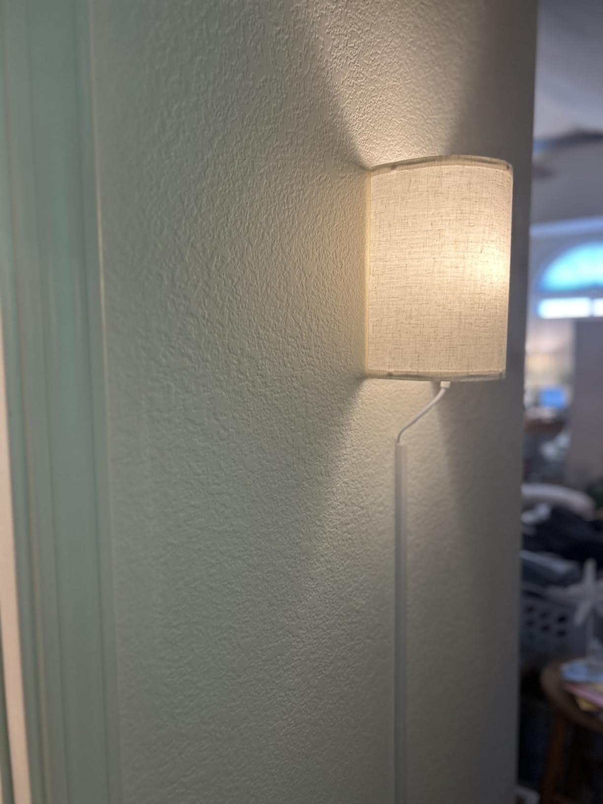 Yunaking Plug in Wall Sconces Set of Two Wall Lights with On/Off Switch | Stepless Color Temperature Wall Lamps with Fabric Linen Shade for Bedroom Living Room & Hallway- Indoor Corded Wall Sconces customer photo 1