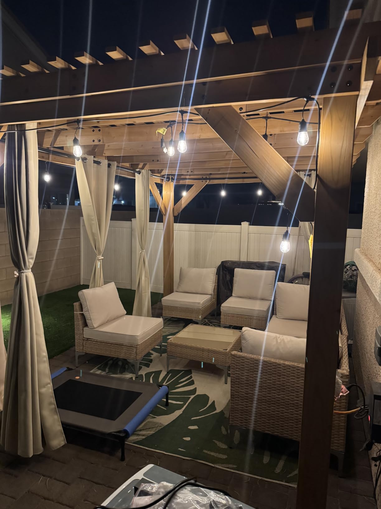 JOYURE 7 Piece Wicker Patio Furniture Set, Outdoor Conversation Sectional Sofa w/Coffee Table, All-Weather Outdoor Sofa with Thick and Anti-Slip Cushions for Deck, Poolside, Garden, Beige customer photo 1