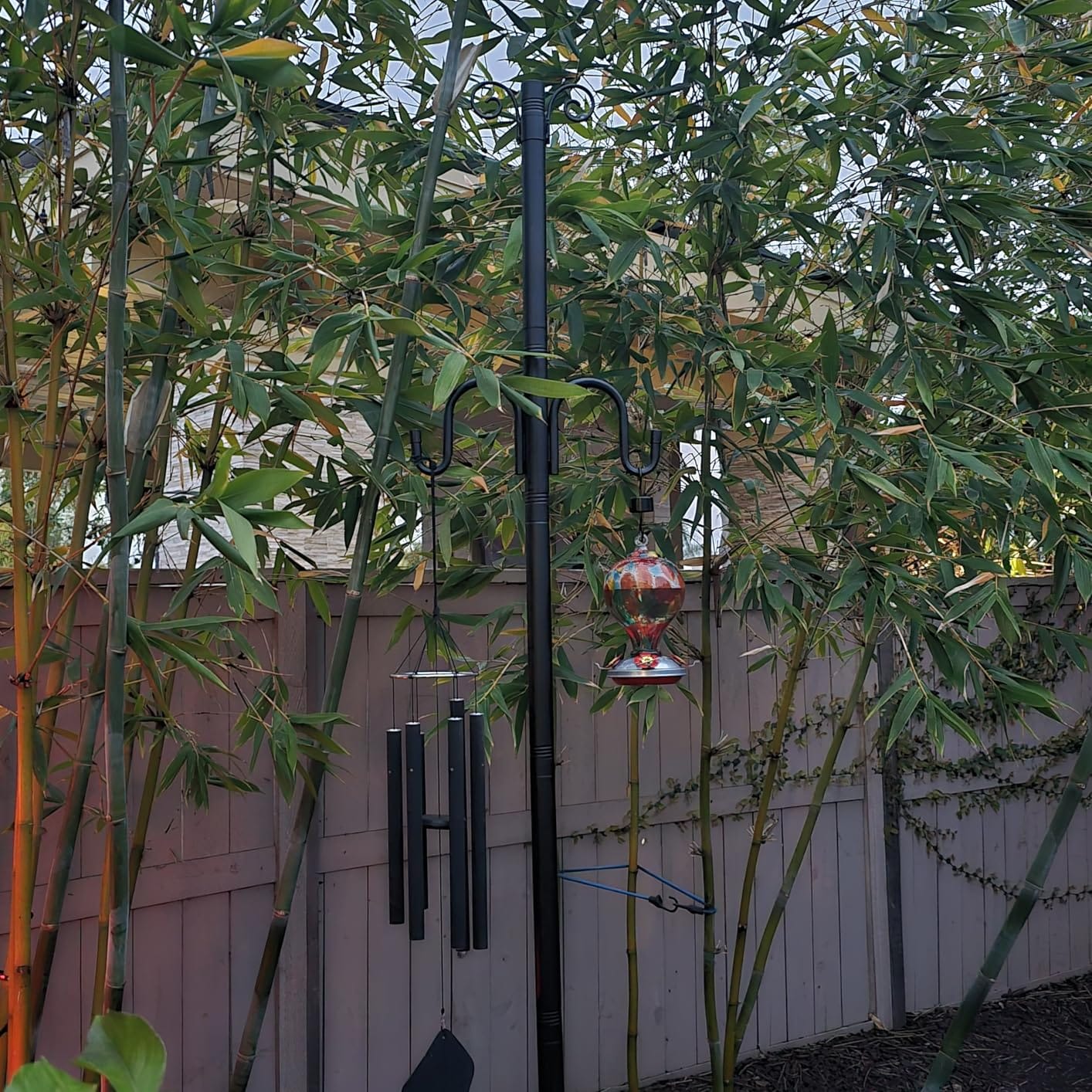 10FT String Light Poles, 1.5 Inch Heavy Duty Poles for Outdoor String Lights with Shepherd Hook, 2 in 1 Light Pole with Anchor for Garden Backyard Patio Bistro Cafe customer photo 1