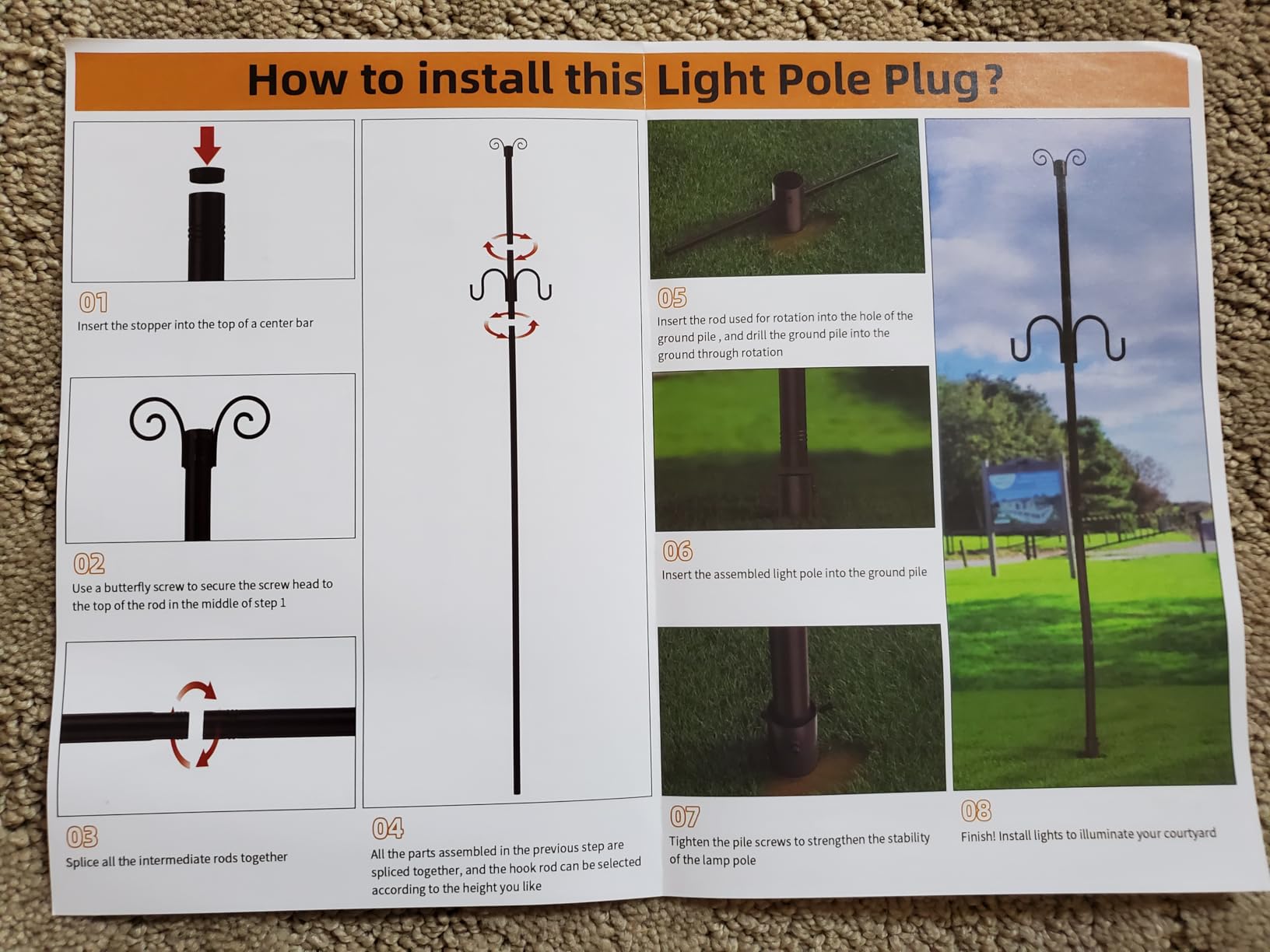 10FT String Light Poles, 1.5 Inch Heavy Duty Poles for Outdoor String Lights with Shepherd Hook, 2 in 1 Light Pole with Anchor for Garden Backyard Patio Bistro Cafe customer photo 2