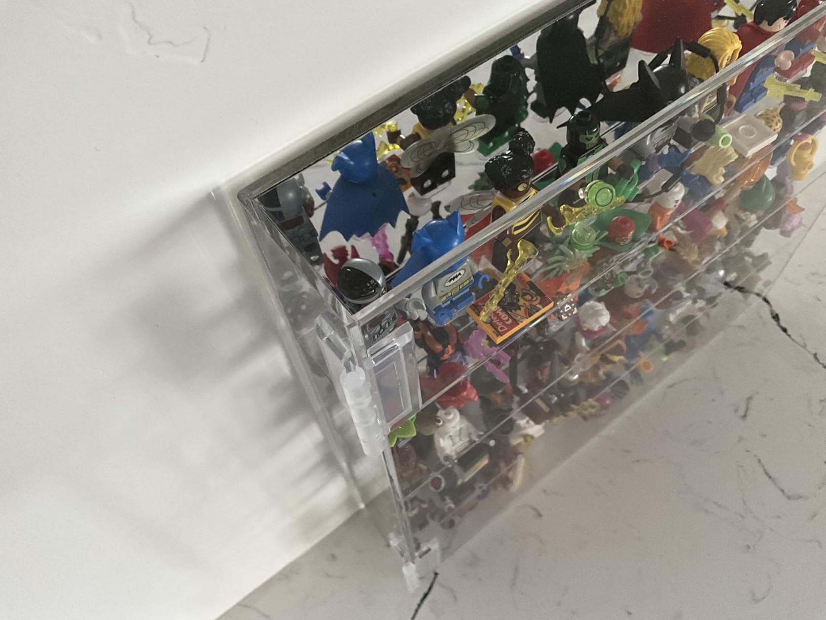 FigFortress LEGO Minifigure Display Case | Mirrored Back, Embedded Studs for 40 Minifigs | Pre-Assembled Wall Mount | UV Protected Clear Acrylic, Dustproof & Magnetic Door customer photo 1