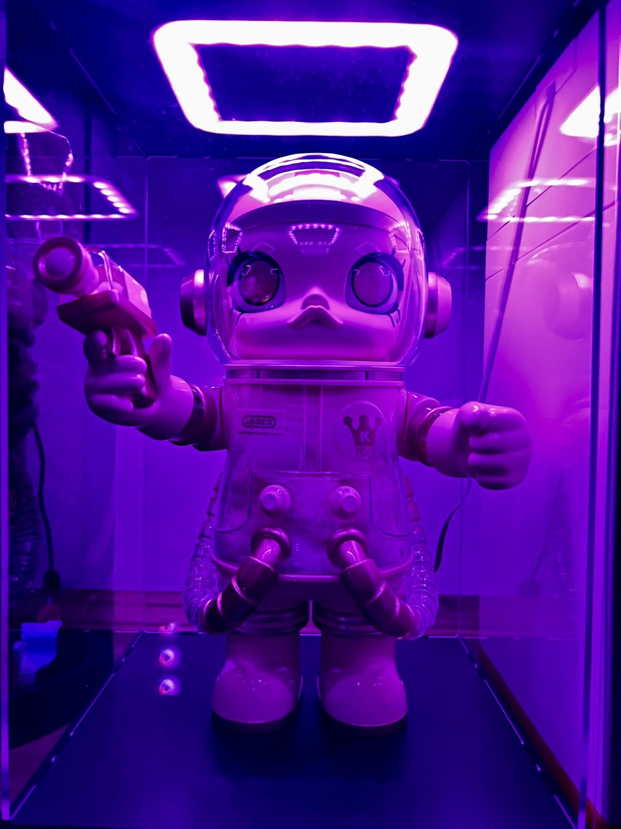 Clear Acrylic Display Case with Light for Gundam Display, Multiple Color Lights Dustproof Protection Display Box for Collectibles Action Figures (14x10x21inch) customer photo 2