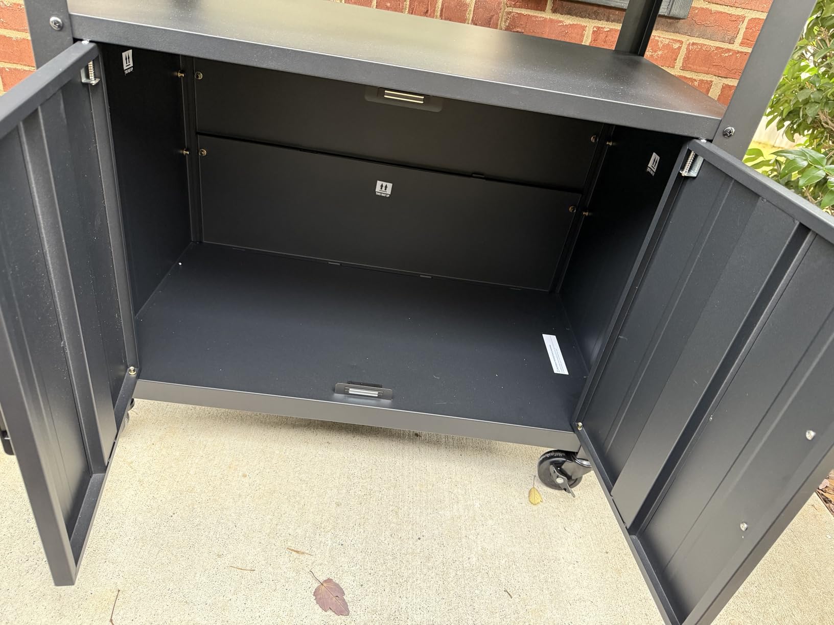 Feasto Outdoor Grill Cart w/Storage Cabinet, Stainless Steel Top, Black | Movable Kitchen Island with Wheels, BBQ Food Prep customer photo 2