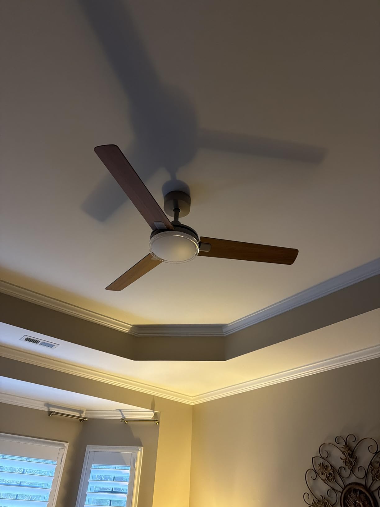 DREO Bedroom Ceiling Fans with Lights and Remote, Smart Ceiling Fan 42 Inch | 3400 CFM Airflow, 12 Speeds & 3 Fan Modes, Stepless Color Tones, Quiet DC Moto, 1-12H Timer, Remote/APP/Alexa Control, Black customer photo 1