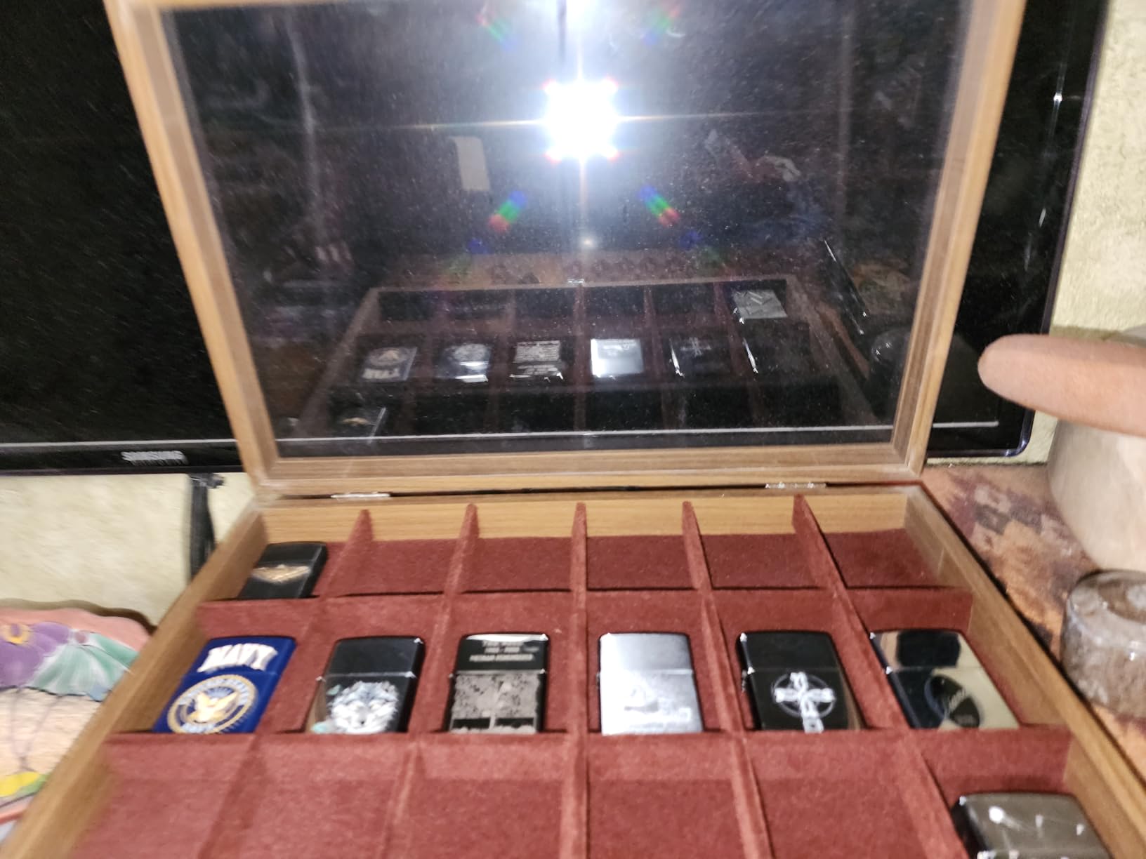 Lighter Display Case Desktop for Displaying 18 Lighters, Perfect Men's Gift for Dad, Husband, Him customer photo 2