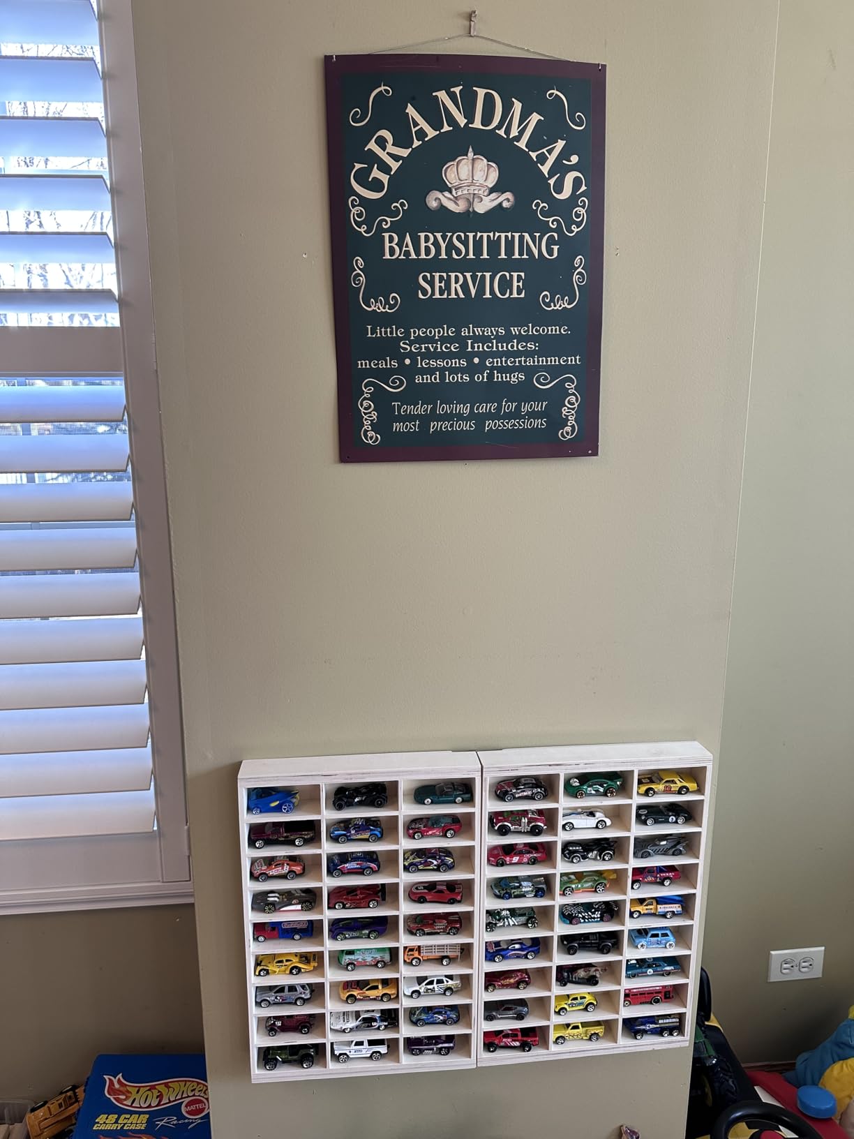 1:64 Model Car Wooden Display Case, 54 Space, Storage Display Shelf, for 1/64 Scale Toy Cars, Wall Mount, Model Car Display Organizer, Collapsible Toy Car Storage (Only case) customer photo 2