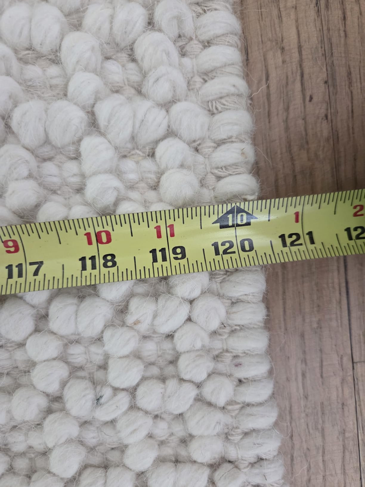 Handwoven Wool Area Rug - Hand Woven Natural Carpet Rugs - Bedroom Living Room Dining Room (Ivory - 5'x8') customer photo 2