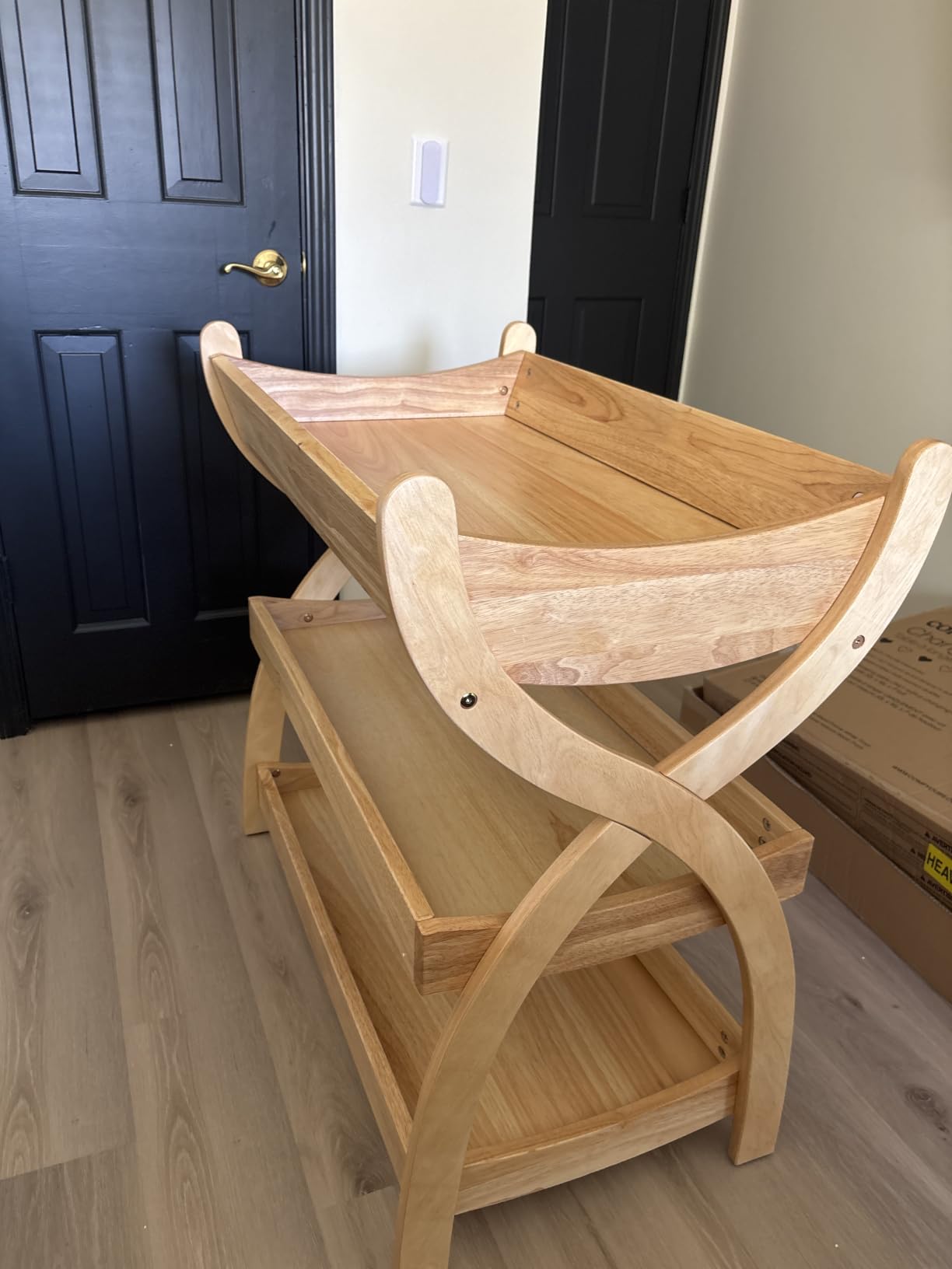 Comfy Cubs Baby Changing Table - Natural Wood | Sturdy Wood Construction, Timeless Look Infant Changing Table with Two Open Shelves for Storage customer photo 1