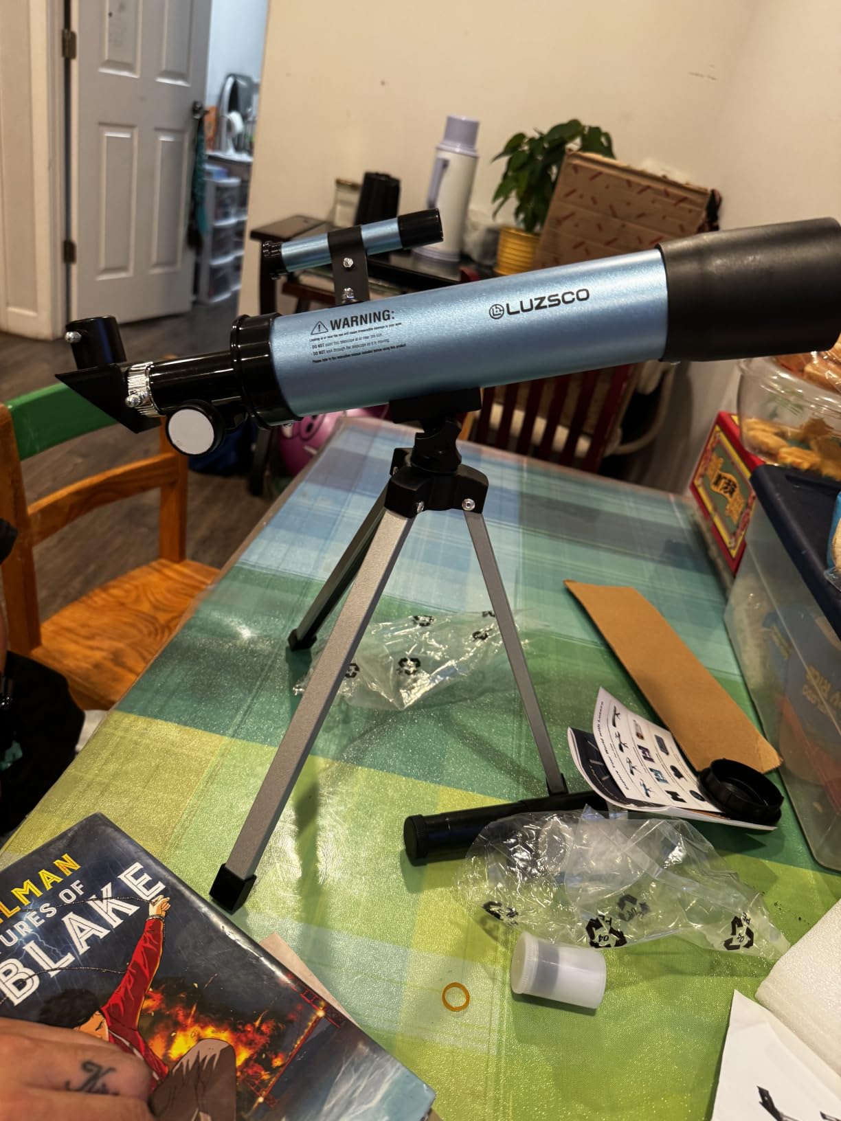 Telescope for Kids 50mm 100x Magnification Beginner Telescopio with Tripod, 2 Eyepieces & Finder Scope, STEM Educational Gift for Boys & Girls Ages 6-12, Portable Kids Telescope for Astronomy customer photo 2