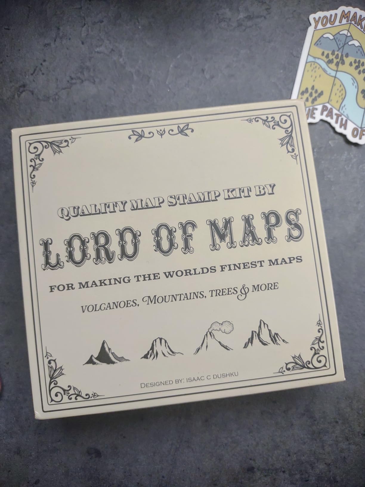 Fantasy Map-Making Stamp Kit - 16-Piece Rubber Stamp Set for TTRPG, World Building, Battle Maps, Journaling, Arts & Crafts - Mountains, Hills, Volcano, Lake, Compass Rose customer photo 2