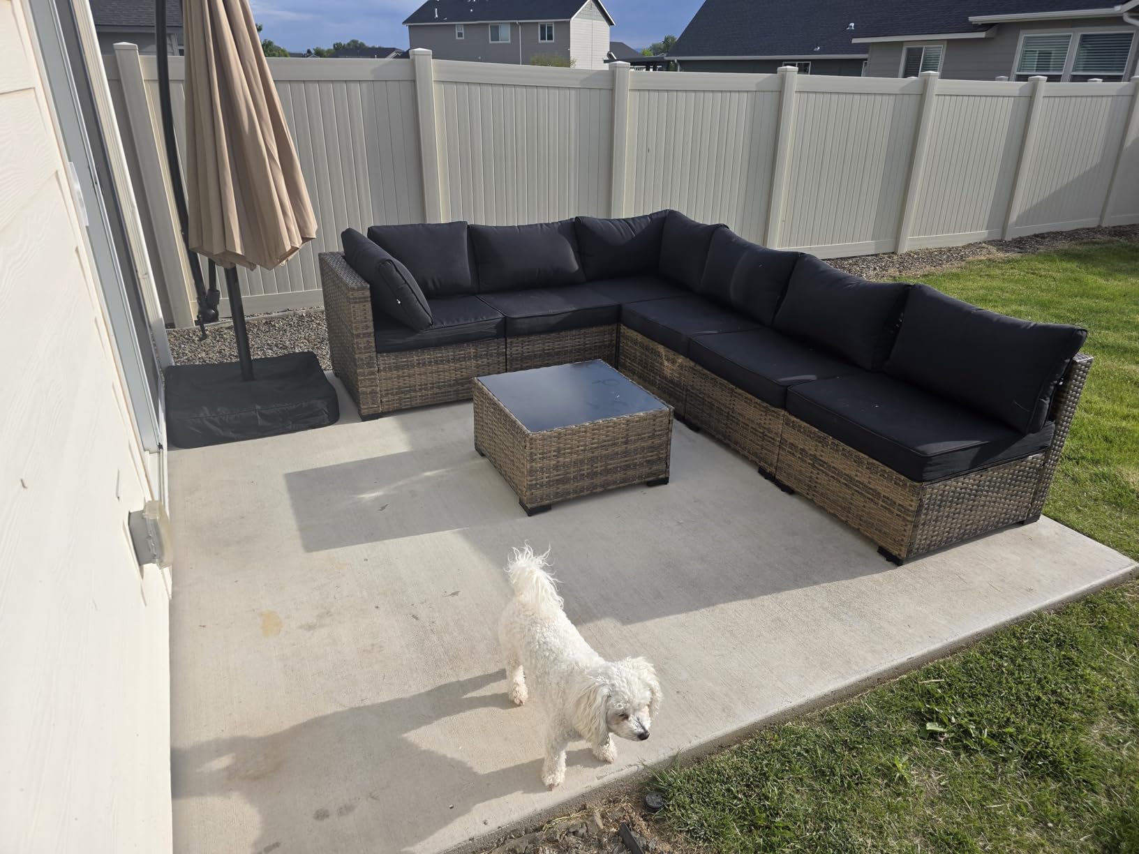 Aoxun Patio Furniture Sets, 7-Piece Outdoor Furniture with Thick Cushions, Wicker Conversation Set Sectional Sofa for Backyard, Poolside, Garden customer photo 1