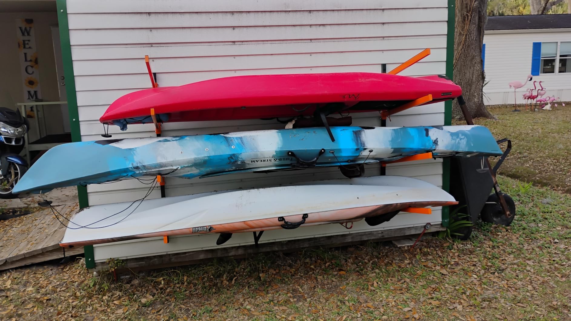 Kayak Storage Rack, Wall Mount Kayak Racks for Indoor Outdoor Storage, Heavy Duty Adjustable Kayak Rack for Garage, Spacesaver customer photo 1