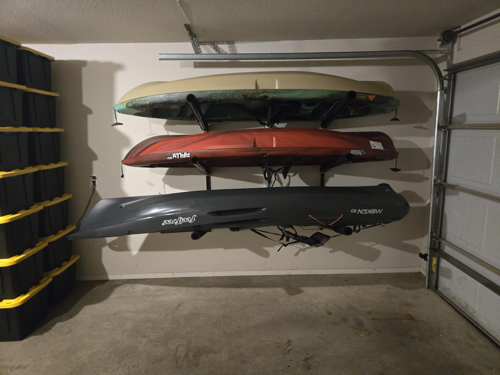 Kayak Storage Rack, Wall Mount Kayak Racks for Indoor Outdoor Storage, Heavy Duty Adjustable Kayak Rack for Garage, Spacesaver customer photo 2