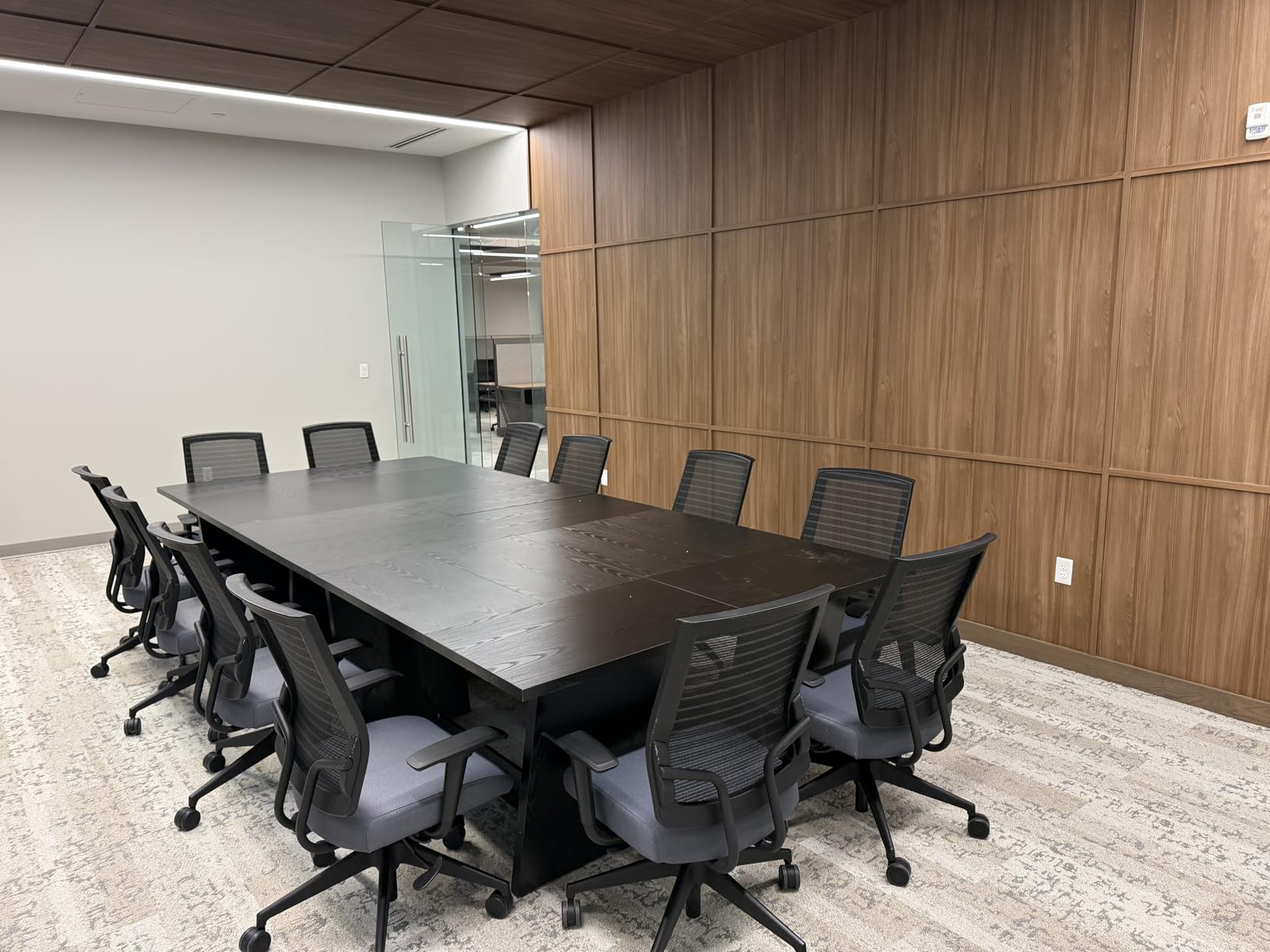 Tribesigns 14-16 People Conference Table, 12 FT Large Rectangular Meeting Seminar Table, Modern Solid Executive Office Business Furniture Boardroom Desk for Office (Set of 4, Light Brown) customer photo 2