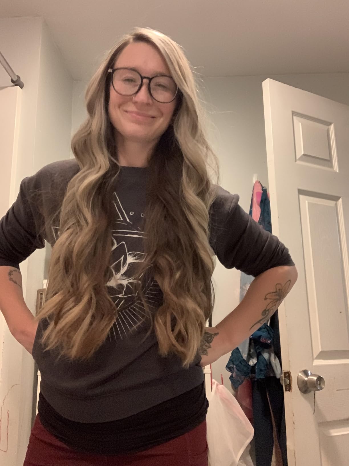 Conair Double Ceramic 1 in. Extra Long Barrel Curling Iron | Extra-long 7.5-in. Barrel (1 in.) Speeds Up Styling on Medium and Long Hair, White/Rose Gold, CD708L customer photo 2