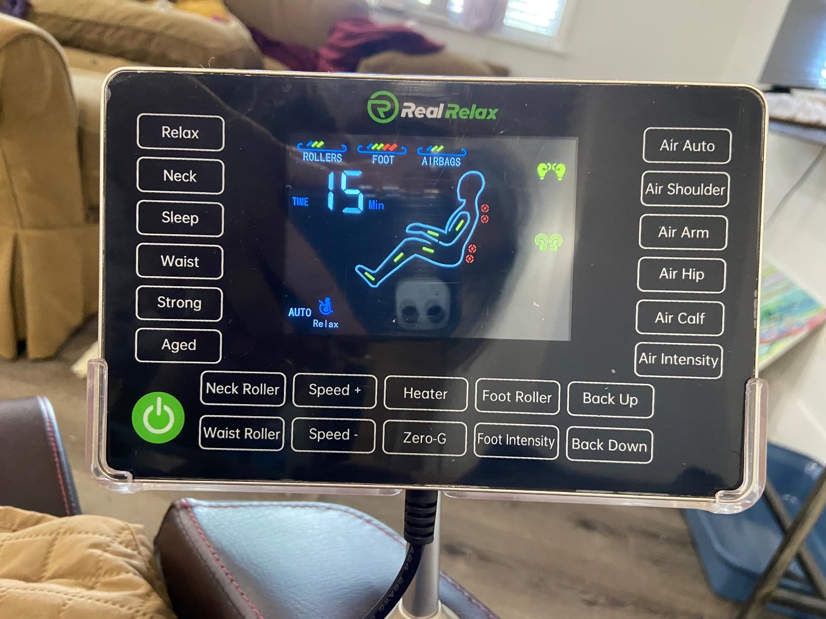 Real Relax 2025 Full Body Massage Chair, Zero Gravity Shiatsu Massage Chair Recliner, Foot Massage, Bluetooth, Large Control Screen (Black and Gold) customer photo 1