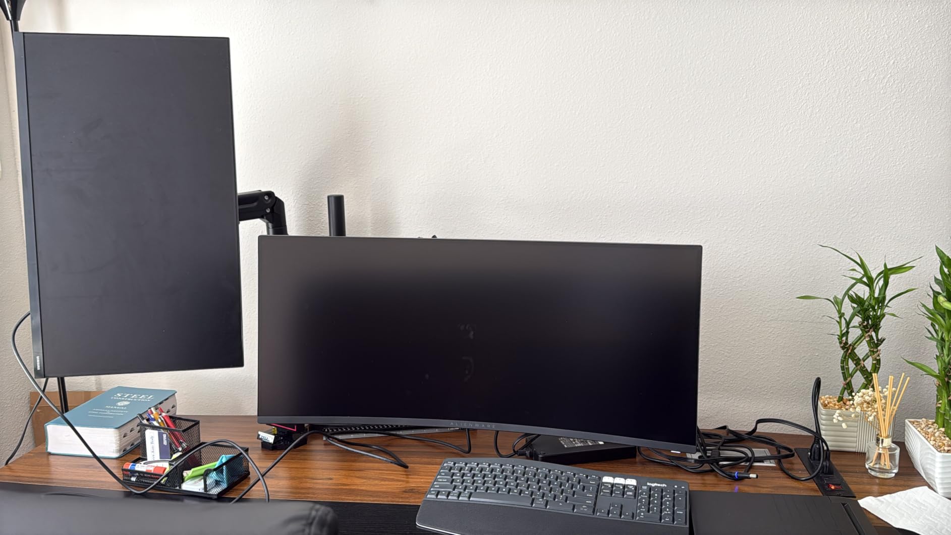 Dual Monitor-Arm Heavy-Duty for 17-49-inch Screens - Premium Vertical Stacked Dual Monitor Arm Desk Mount for Ultrawide Screens up to 44lbs, Fully Adjustability, VESA 75/100 mm, Black customer photo 2
