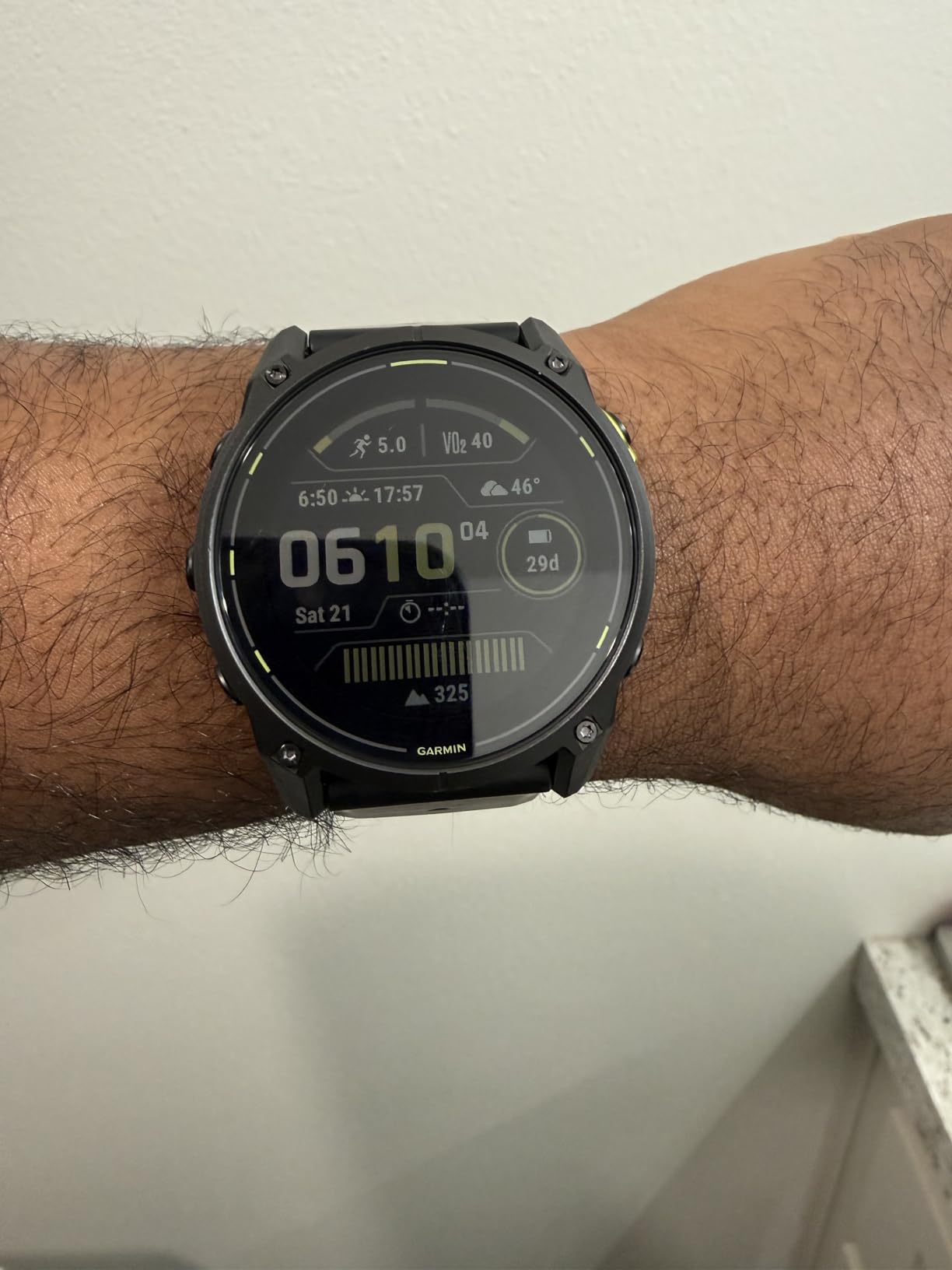 Garmin Enduro 3 GPS Smartwatch 51mm Solar Sapphire, Ultra Battery Life, Mapping, Built-in LED Flashlight, Carbon Gray DLC Titanium, Black UltraFit Nylon Strap (Renewed) customer photo 1