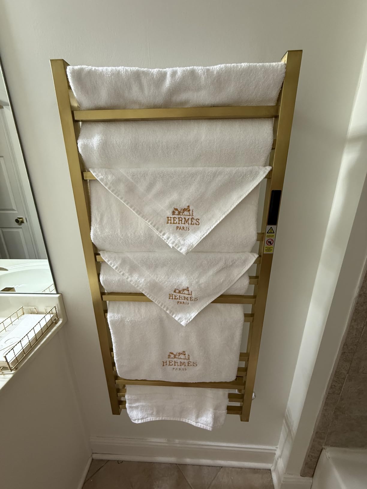 14 Bar Luxury Heated Towel Rack for Bathroom, Wall Mounted Electric Towel Warmer Rack with Timer & Temperature Control, Stainless Steel Towel Heater for Bathroom(Brushed Gold) customer photo 1