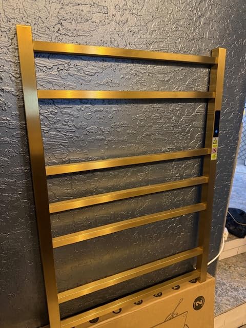 14 Bar Luxury Heated Towel Rack for Bathroom, Wall Mounted Electric Towel Warmer Rack with Timer & Temperature Control, Stainless Steel Towel Heater for Bathroom(Brushed Gold) customer photo 2
