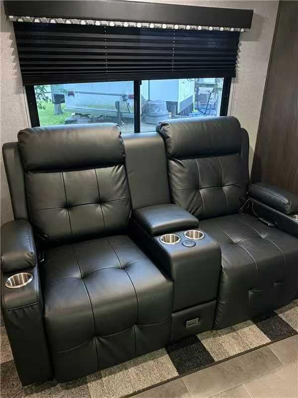 TOMOSLTER Loveseat Recliner Sofa, Home Theater Seating with Massage, Reclining Loveseats with Console, Wall Hugger RV Couch Movie Theater Chairs, RV Furniture Sofas with USB, Cup Holders, Drawer for Gaming Room customer photo 2