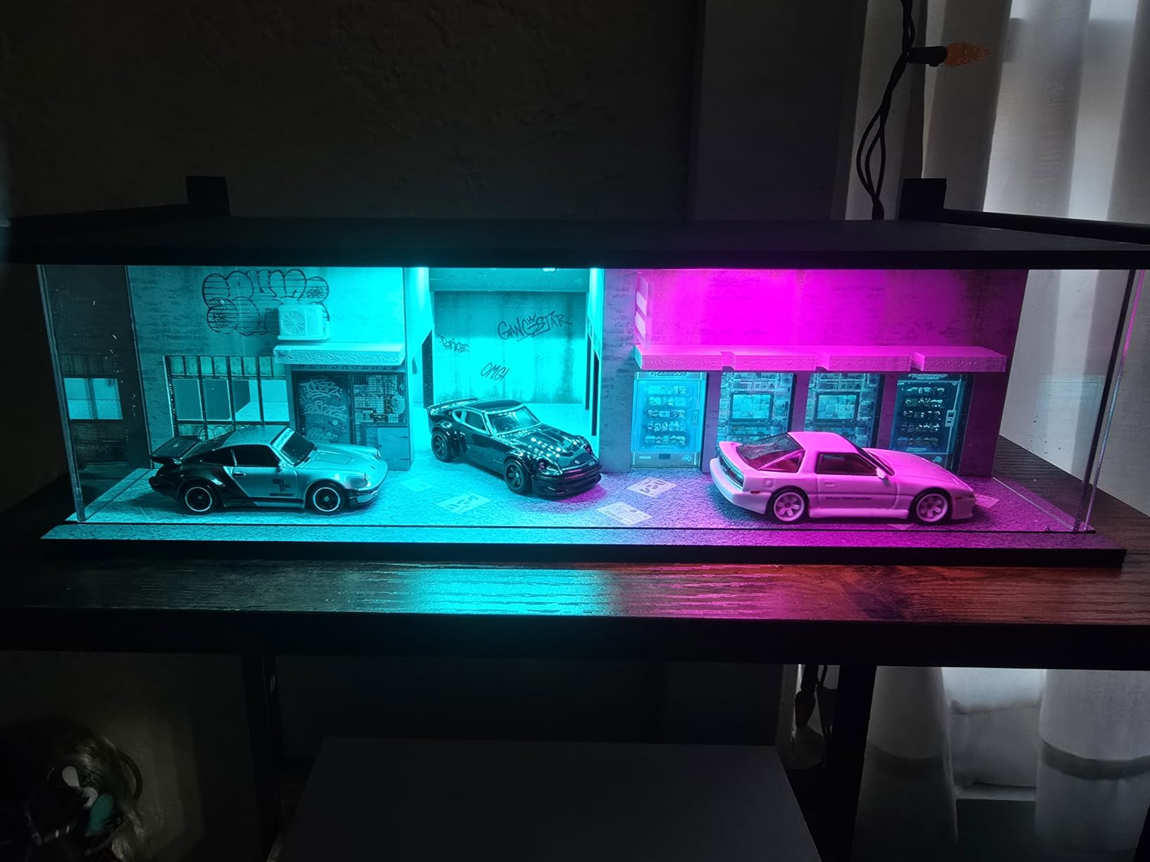 1/64 Neon Style LED Diorama Display Case for Model Car & Figures | Compatible with Hot Wheels Matchbox Mini GT Diecast Cars, for Model Car & Figures Display and Storage (Vehicles Not Included) customer photo 2