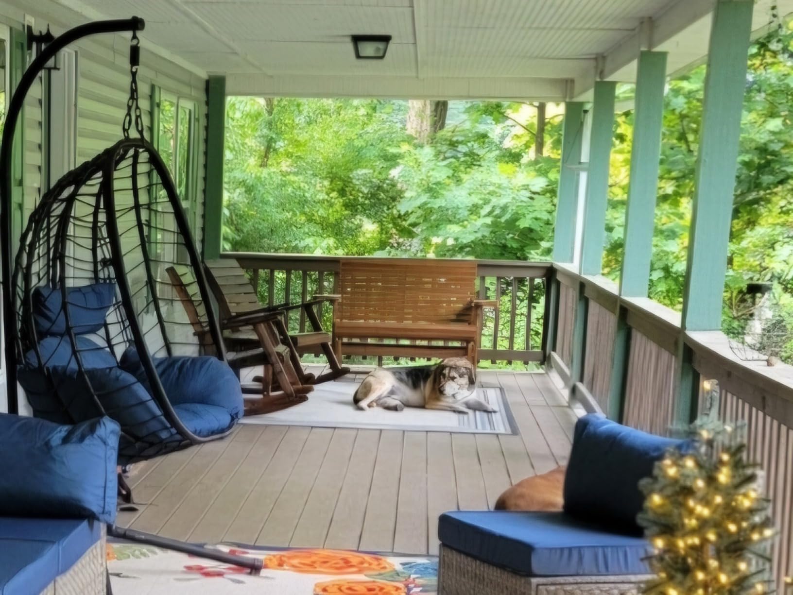 Fortune Candy Patio Glider with Cup Holders, High Roll Back and Deep Contoured Seat, Heavy Duty 800 Lb (Brown, 2-Seater) customer photo 1