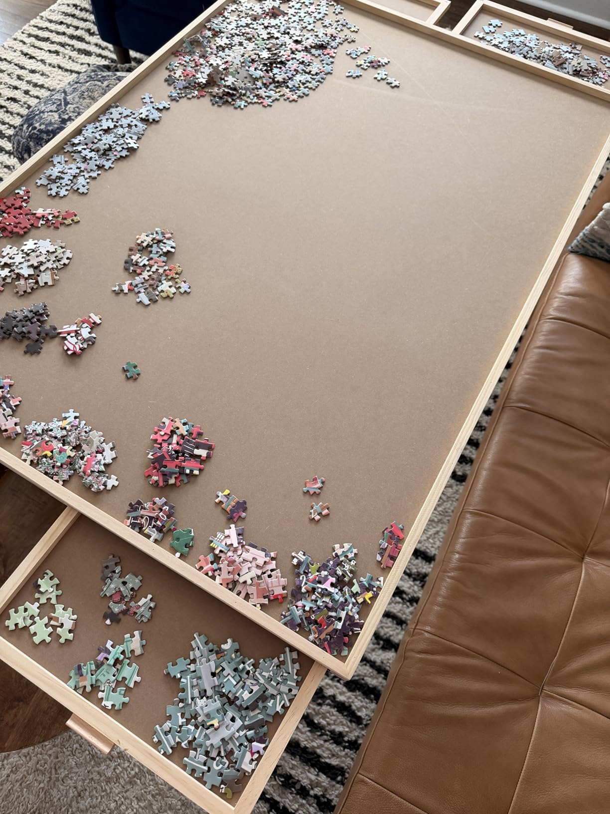 ALL4JIG 1000 Pieces Rotating Puzzle Board with 6 Drawers and Cover, 22.44