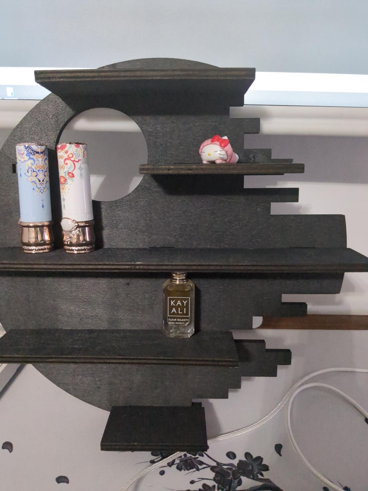 Black Floating Shelves with LED Light Game Room Wall Decor Shelf Boys Gift | RGB Control, Led Floating Shelves for Trinkets and Mini Figures, Collectibles, Wall Shelves for Bedroom Game Room, Cool Gifts customer photo 1
