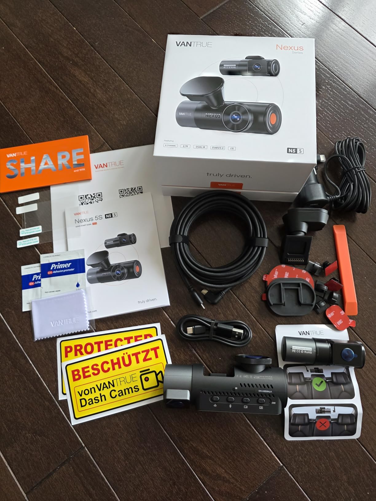 Vantrue N5S 4 Channel 360 Degree 2.7K Dash Cam | 2.7K+1080P*2+1440P Front and Rear Dashcam, STARVIS 2 Night Vision, 24H Parking Mode, WiFi, Voice Control, GPS, Support 1TB Max customer photo 2