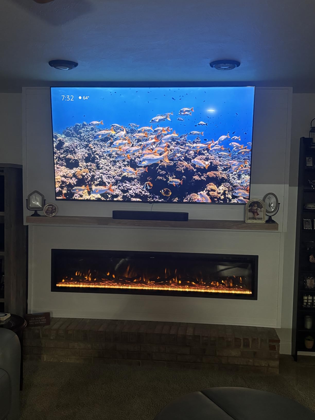 Westinghouse 60 Inch Electric Fireplace Heater, Compatible with Alexa & Google Home, Wall Mount or in-Wall Recessed Fireplace Insert, 24 Hour Timer, Color Changing Flames, 750W/1500W Indoor Heater customer photo 1