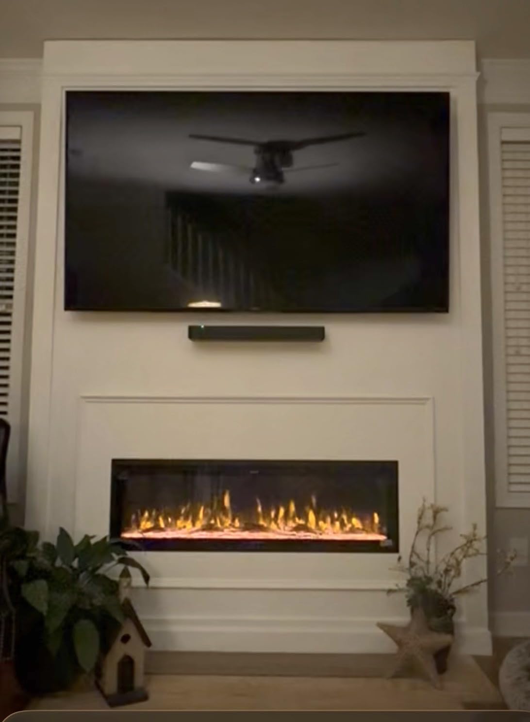 Westinghouse 60 Inch Electric Fireplace Heater, Compatible with Alexa & Google Home, Wall Mount or in-Wall Recessed Fireplace Insert, 24 Hour Timer, Color Changing Flames, 750W/1500W Indoor Heater customer photo 2