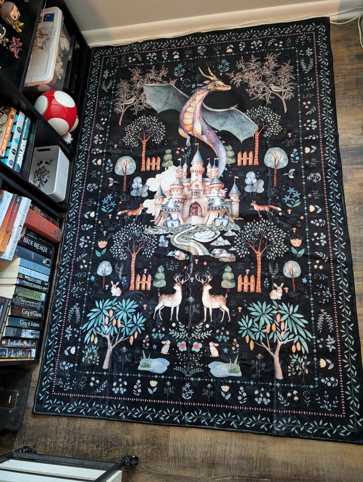 nesrt Washable Area Rugs 6x9ft for Living Room Bedroom, Green Animal Printed Dragon Rugs, Soft Large Botanical Forest Nursey Playroom Floor Carpets for Dining Room Farmhouse Home Office Holiday Decor customer photo 2