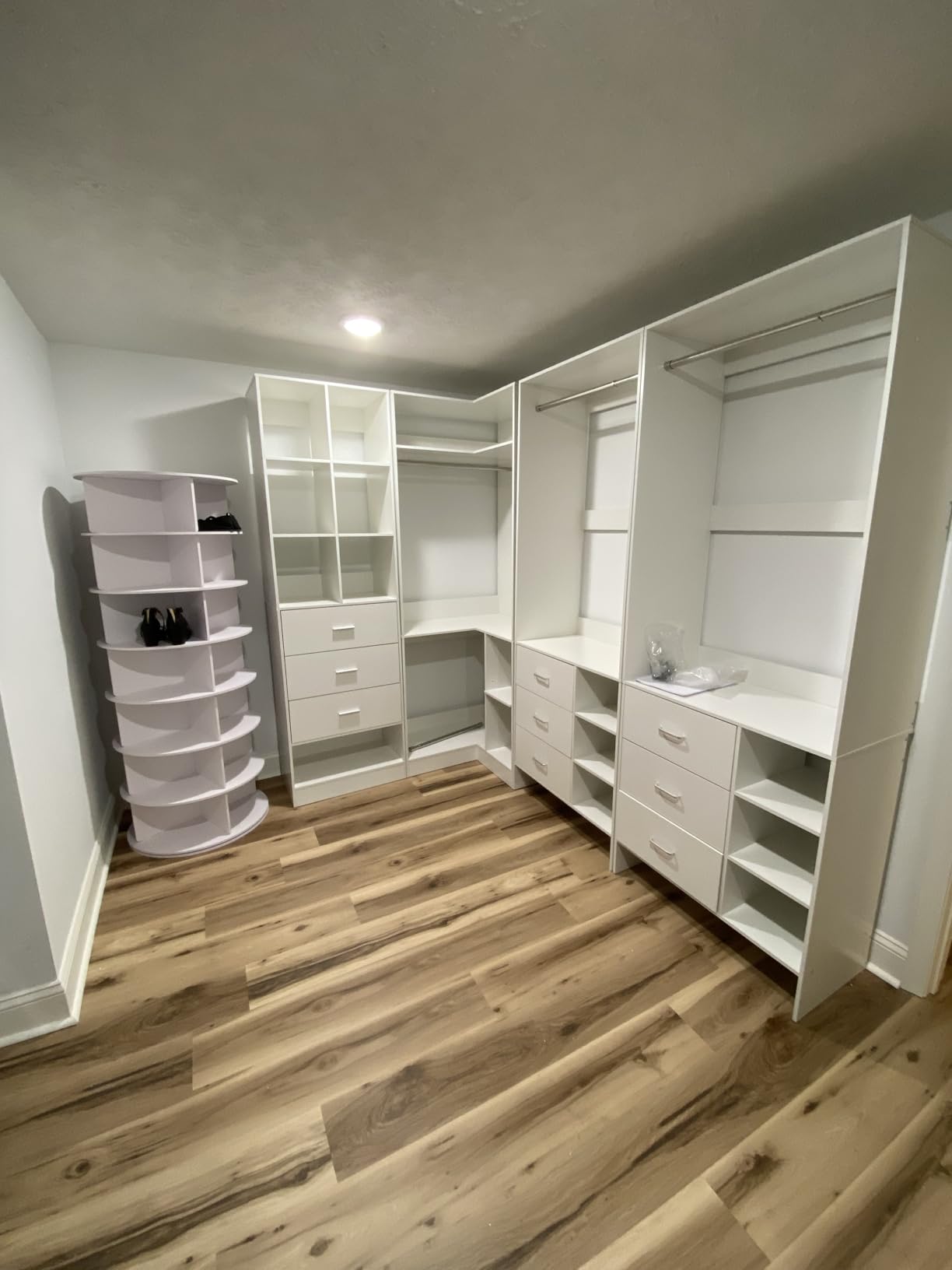 Closet System Organizer with 3 Drawers and Partition Storage, Freestanding Wardrobe Organizer Modular with Shoe Shelf, Expandable for Walk-in or Reach-in Closets, White customer photo 1
