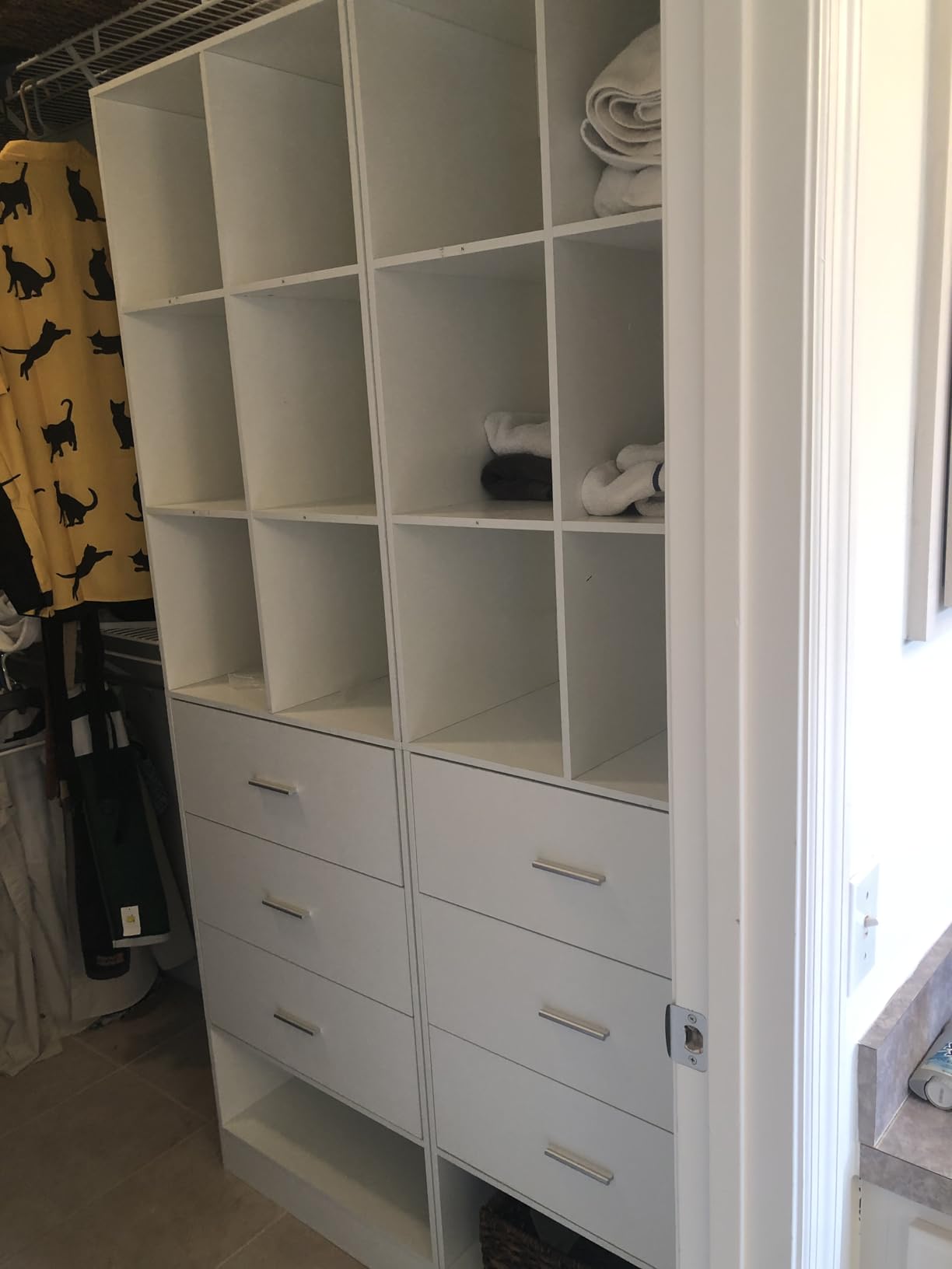 Closet System Organizer with 3 Drawers and Partition Storage, Freestanding Wardrobe Organizer Modular with Shoe Shelf, Expandable for Walk-in or Reach-in Closets, White customer photo 2