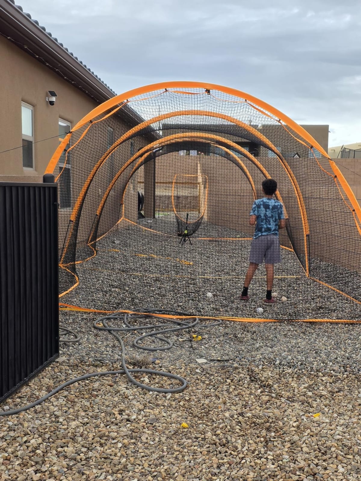 ORIENGEAR Baseball Batting Cage for Backyard, 30 x 12 x 8 ft, Fully Enclosed Hitting Cage, Baseball and Softball Training Cages, Backyard Hitting and Pitching Practice Net with Frame, 1.25