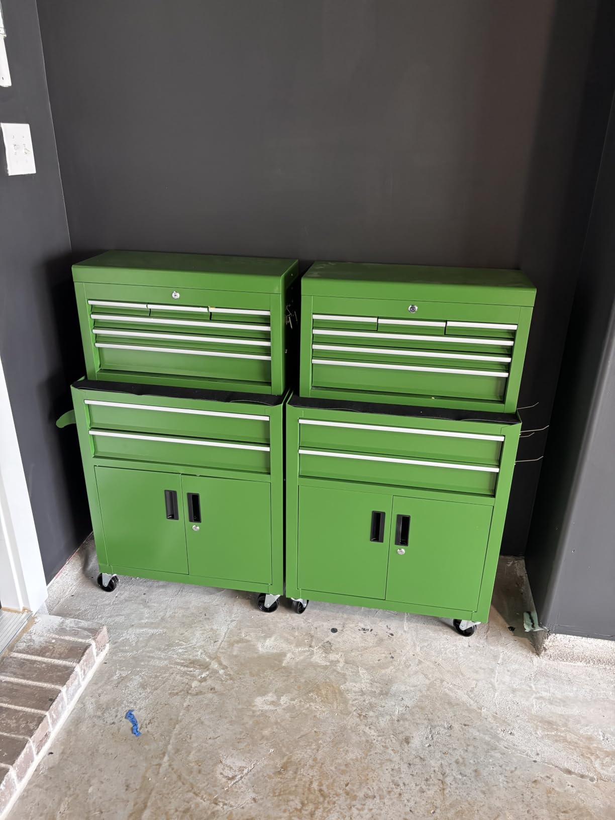 Rolling Tool Chest, 5-Drawer Tool Box Organizer, Lockable Wheels & Sliding Drawers & Detachable Top, Tool Storage Cabinet for Garage Workshop (Green) customer photo 1