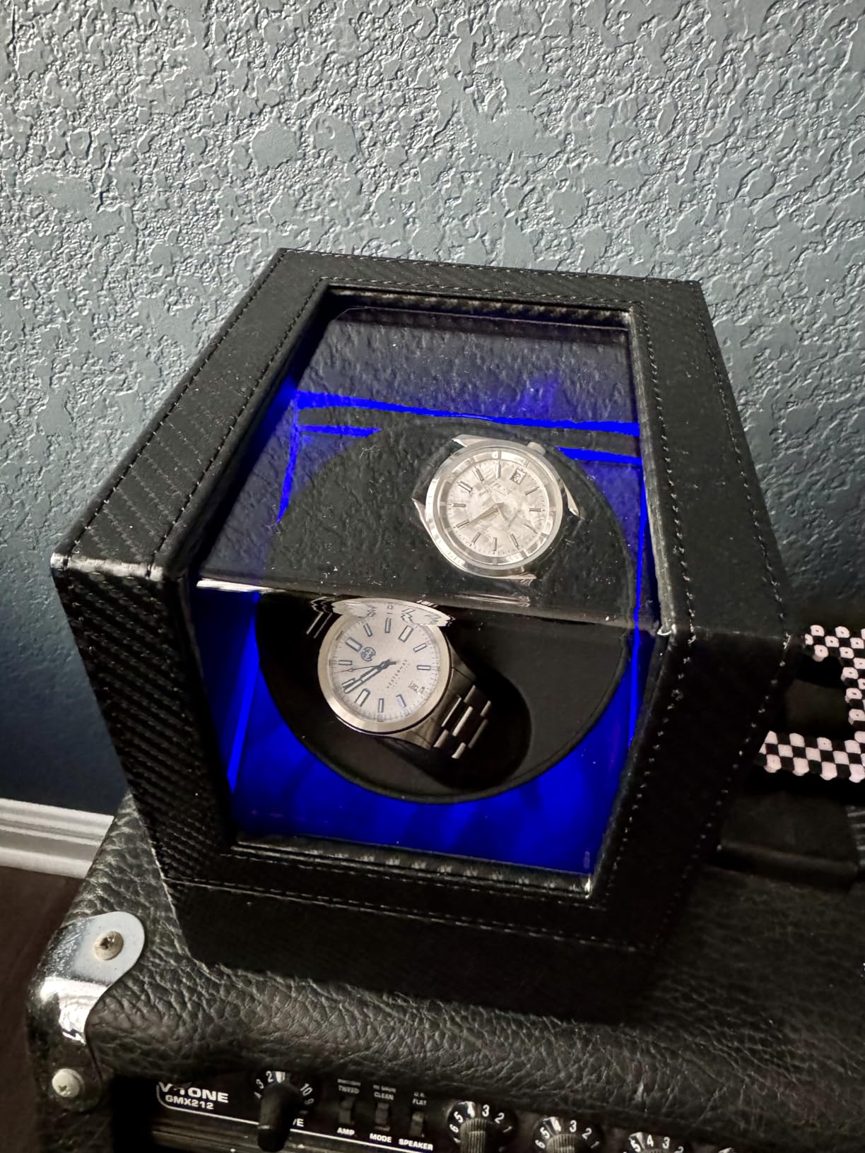 BEWISHOME Watch Winder for Automatic Watches, Double Watch Winder with LED Light 4 Modes, Automatic Watch Winder Box Watch Spinner with Japanese Quiet Motor Type-C Adapter or Battery Powered, SYQ02C customer photo 1
