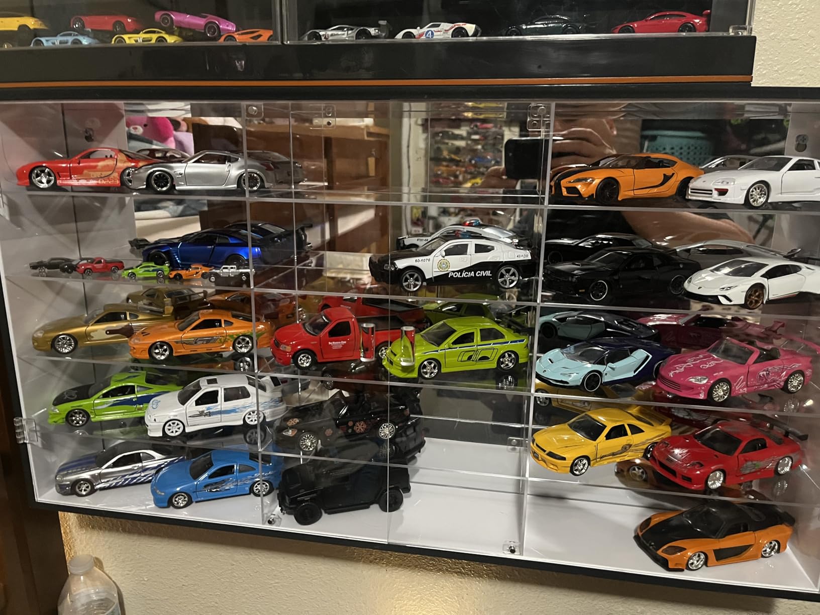 1:24 Clear Acrylic Toy Car Display Case 24 Grids Toy Race Car Display Show Box Diecast Case Wall Mounted Vehicles Shelf for Storage, Christmas Mini Model Figure Lover Gifts customer photo 2