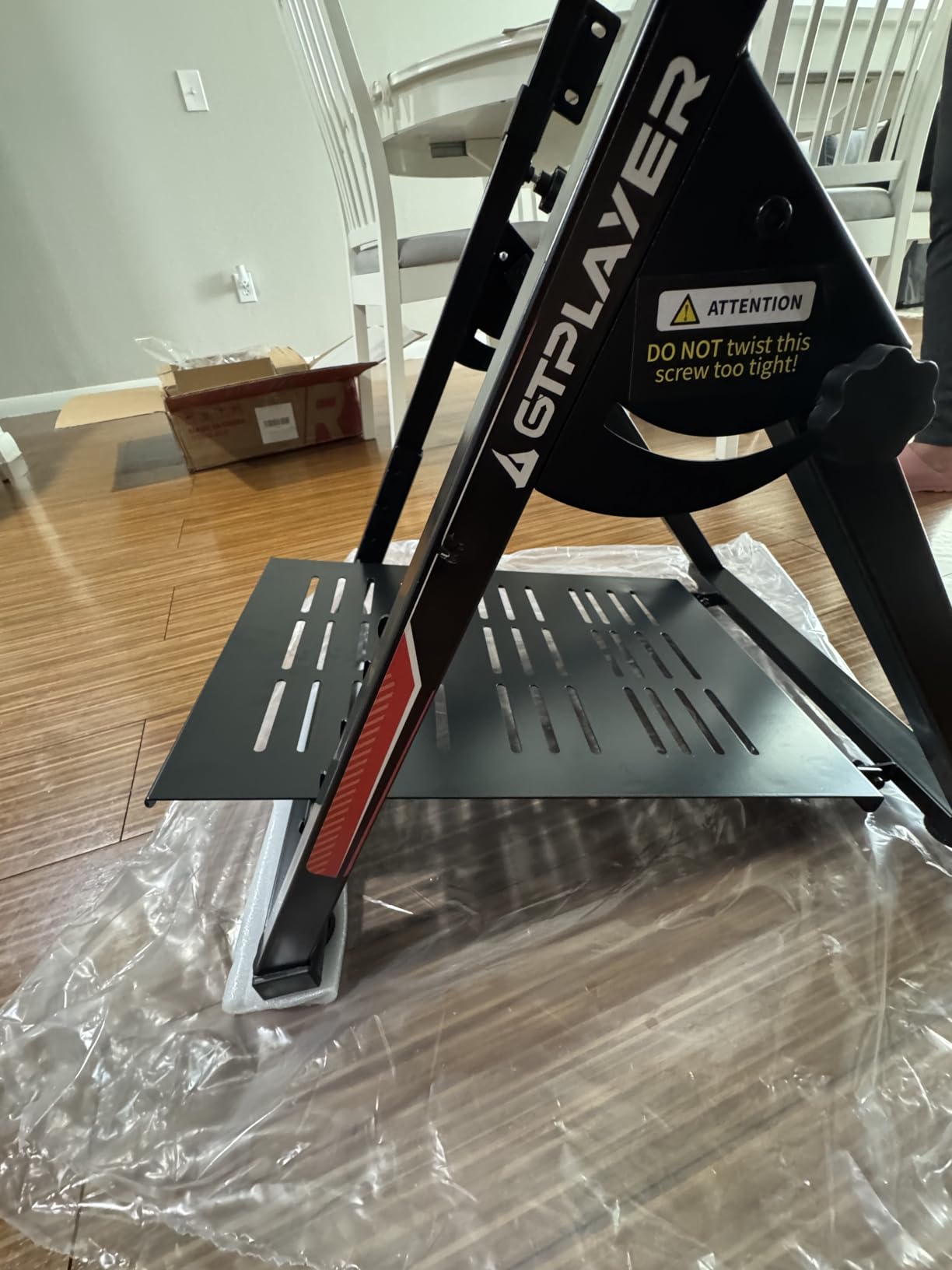 GTPLAYER Flight Racing Simulation Stand Foldable Gaming Stand Compatible with Logitech/Thrustmaster/PXN Gaming Devices Adjustable Stable Simulator Cockpit Stand, Electronic Device Not Included, Black customer photo 2