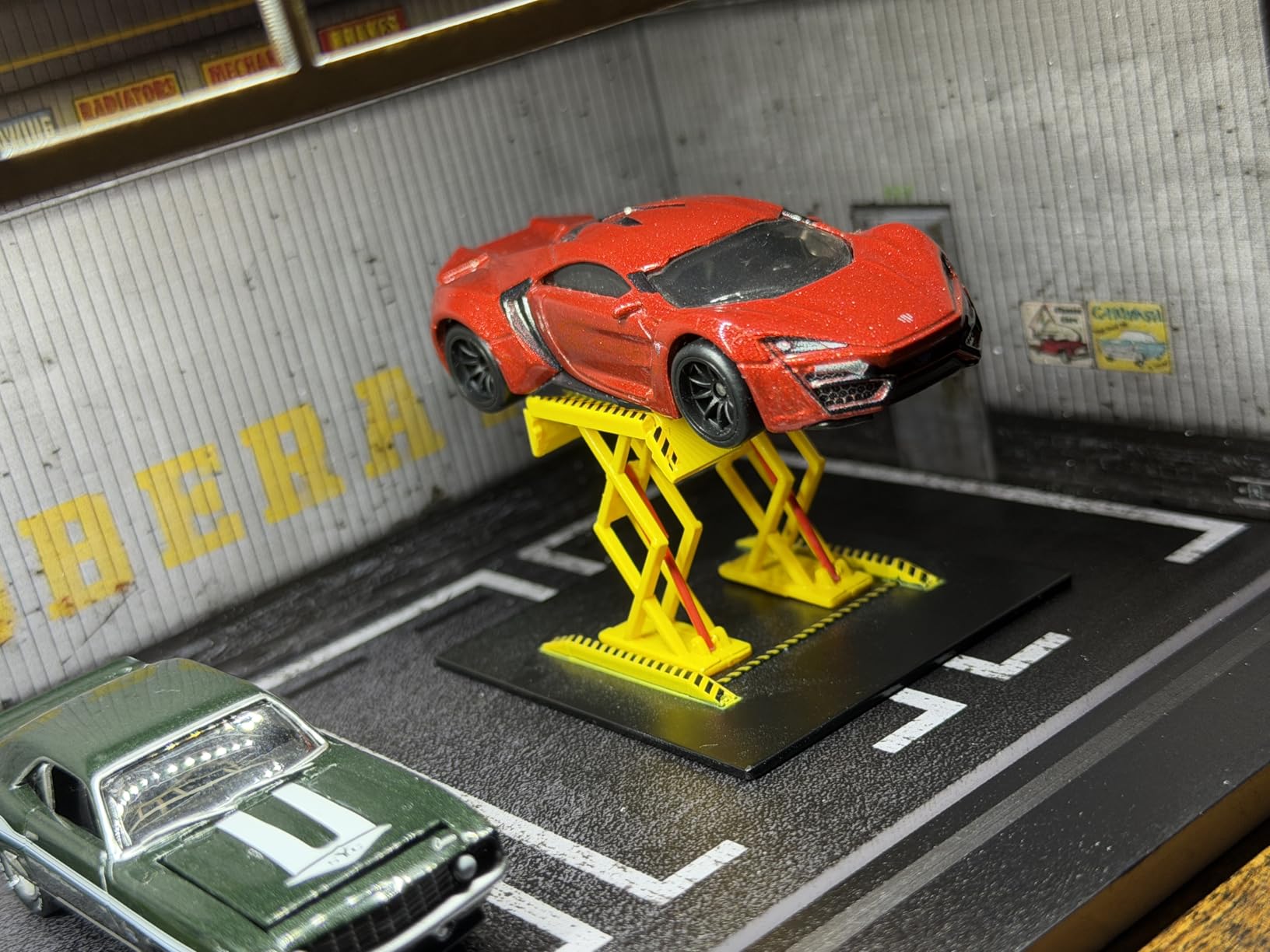 1/64 Diorama Display Case with LED Lights, Model Car Display and Storage, Compatible with Hot-Wheels Match-Box Mini GT Diecast Cars, Gift for Men, Dad, Son, Fans - Man Cave, Bar, Desk Decor customer photo 1